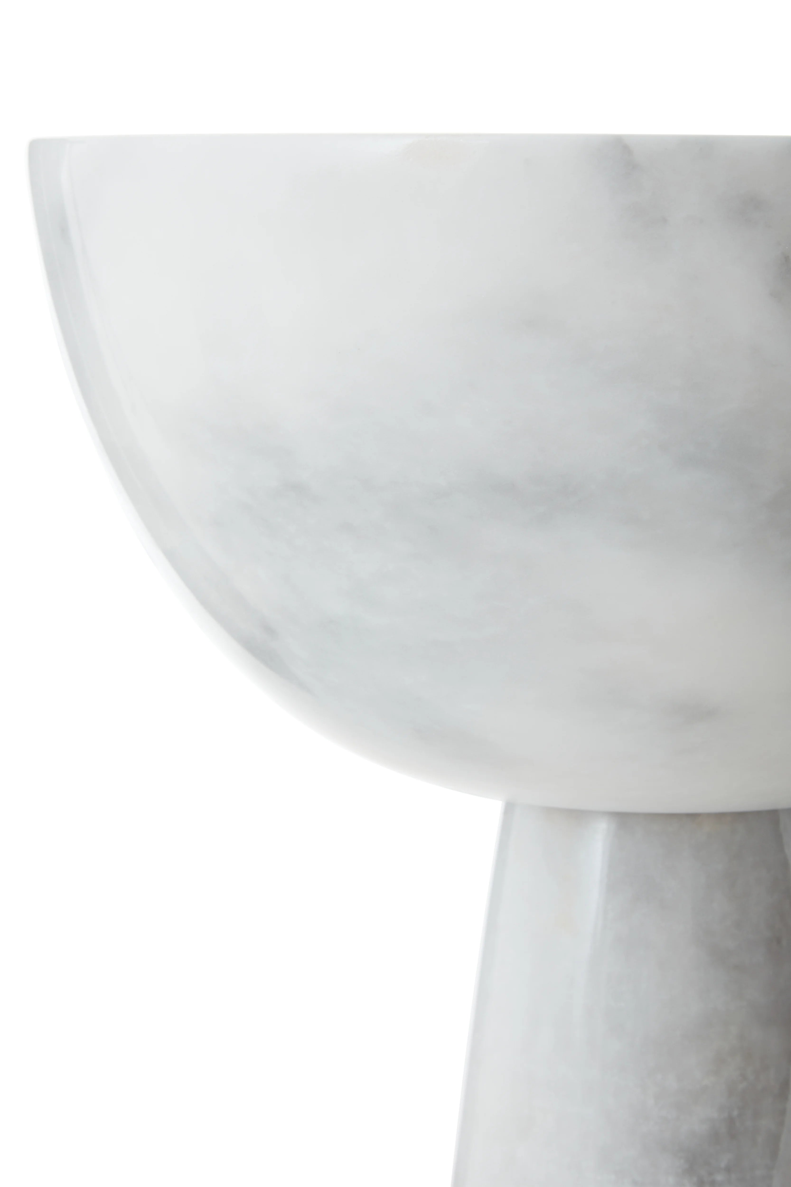 Toluca White Marble Pedestal Bowl | Large