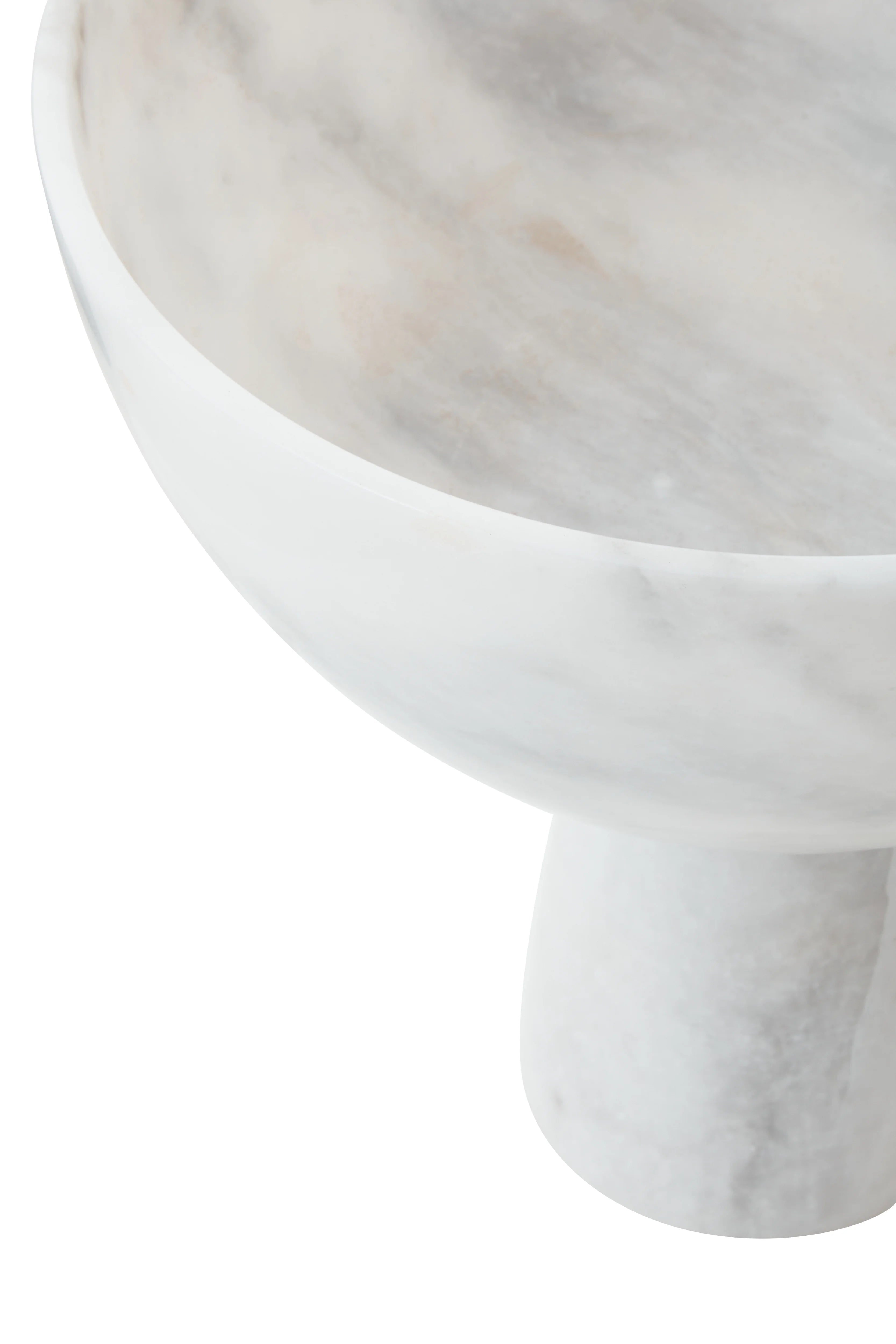 Toluca White Marble Pedestal Bowl | Large
