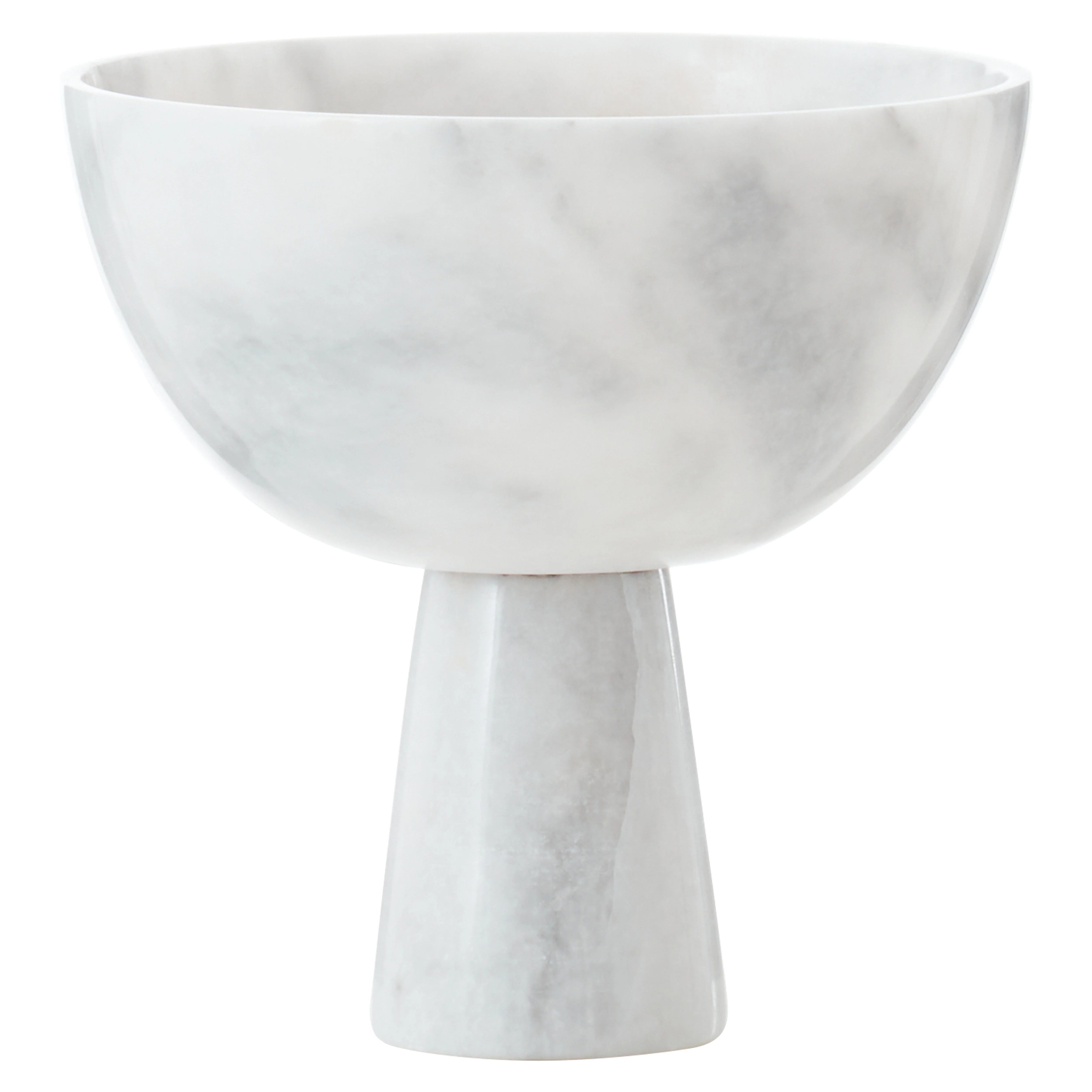Toluca White Marble Pedestal Bowl | Large
