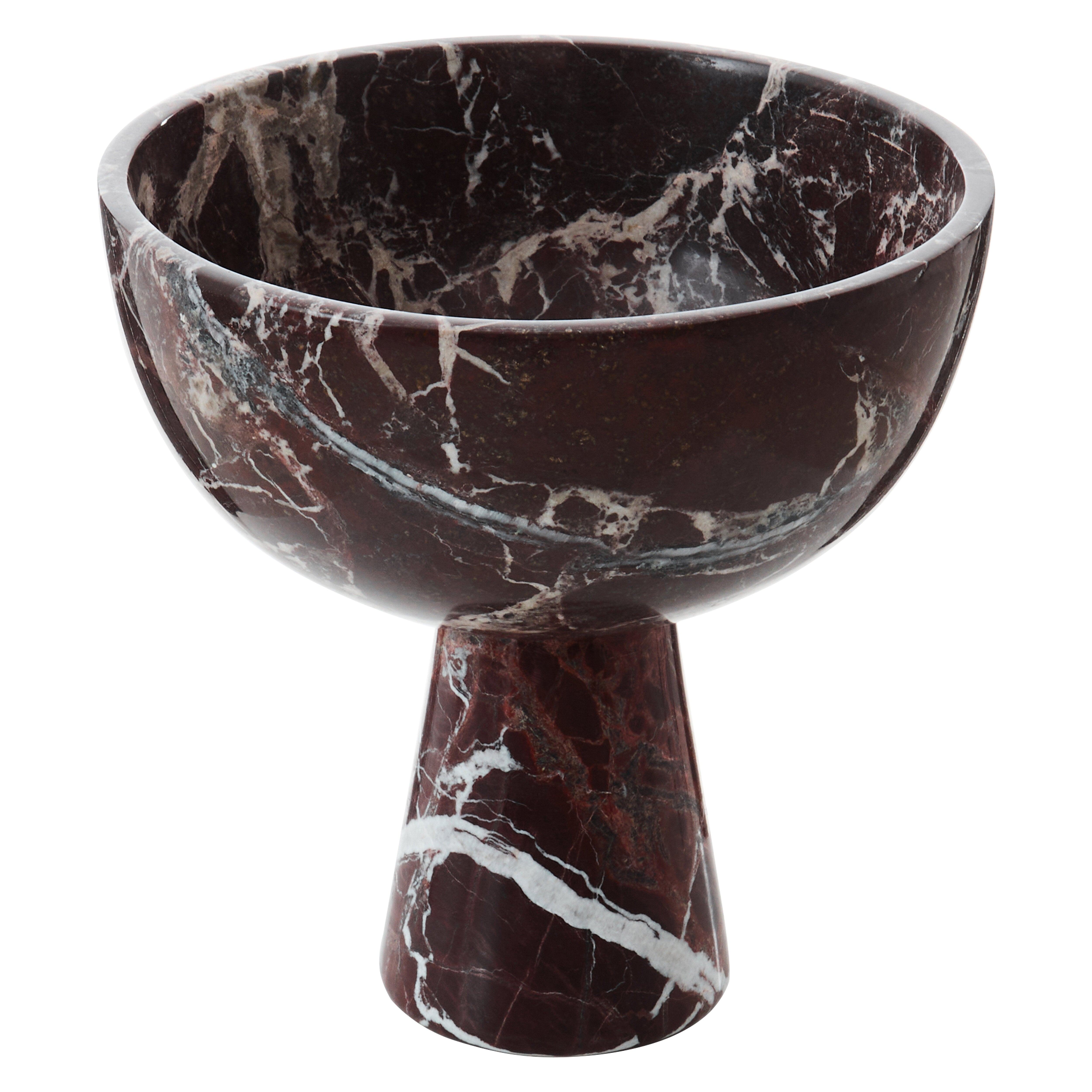 Toluca Red Marble Pedestal Bowl | Large