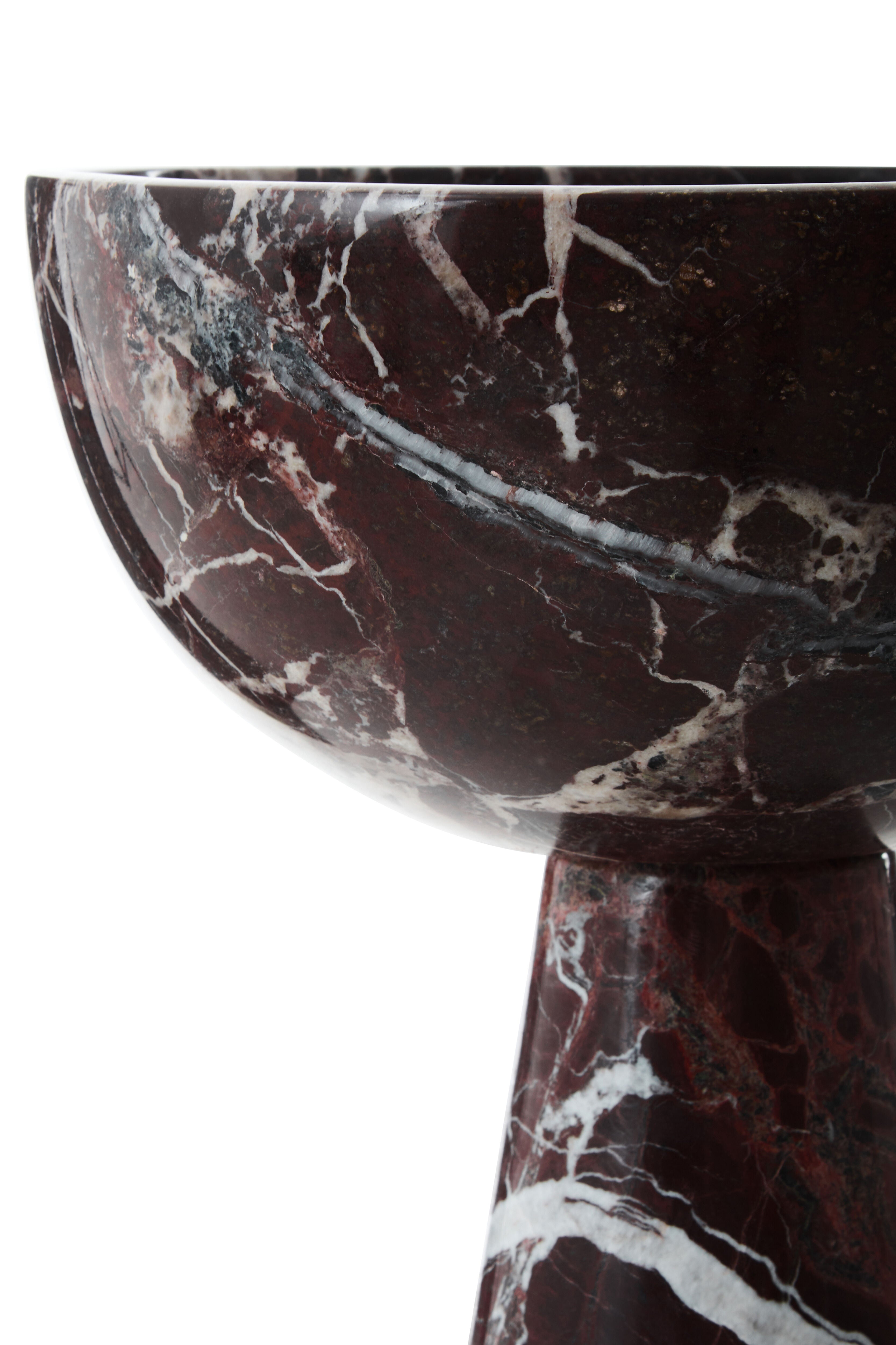 Toluca Red Marble Pedestal Bowl | Large