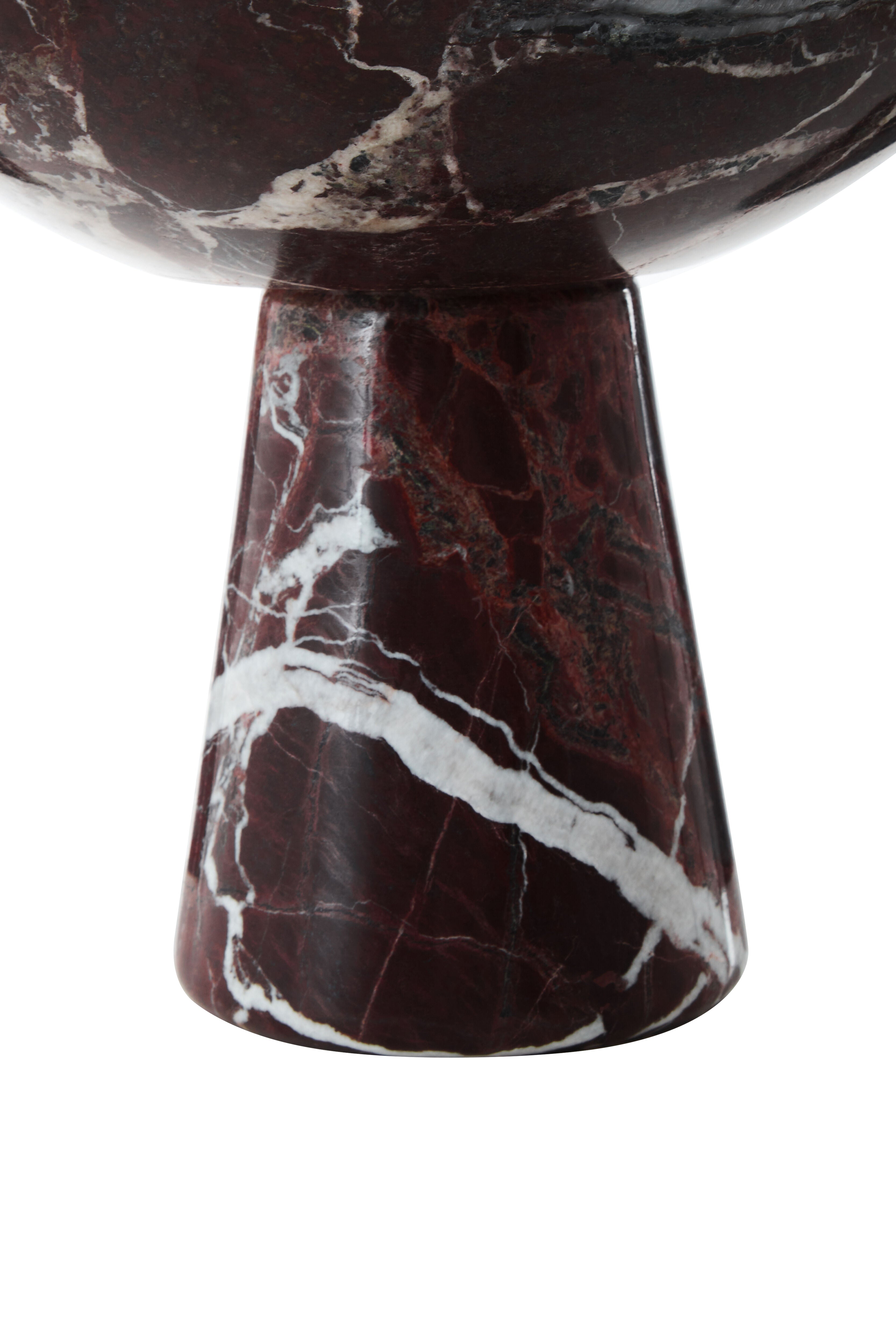 Toluca Red Marble Pedestal Bowl | Large