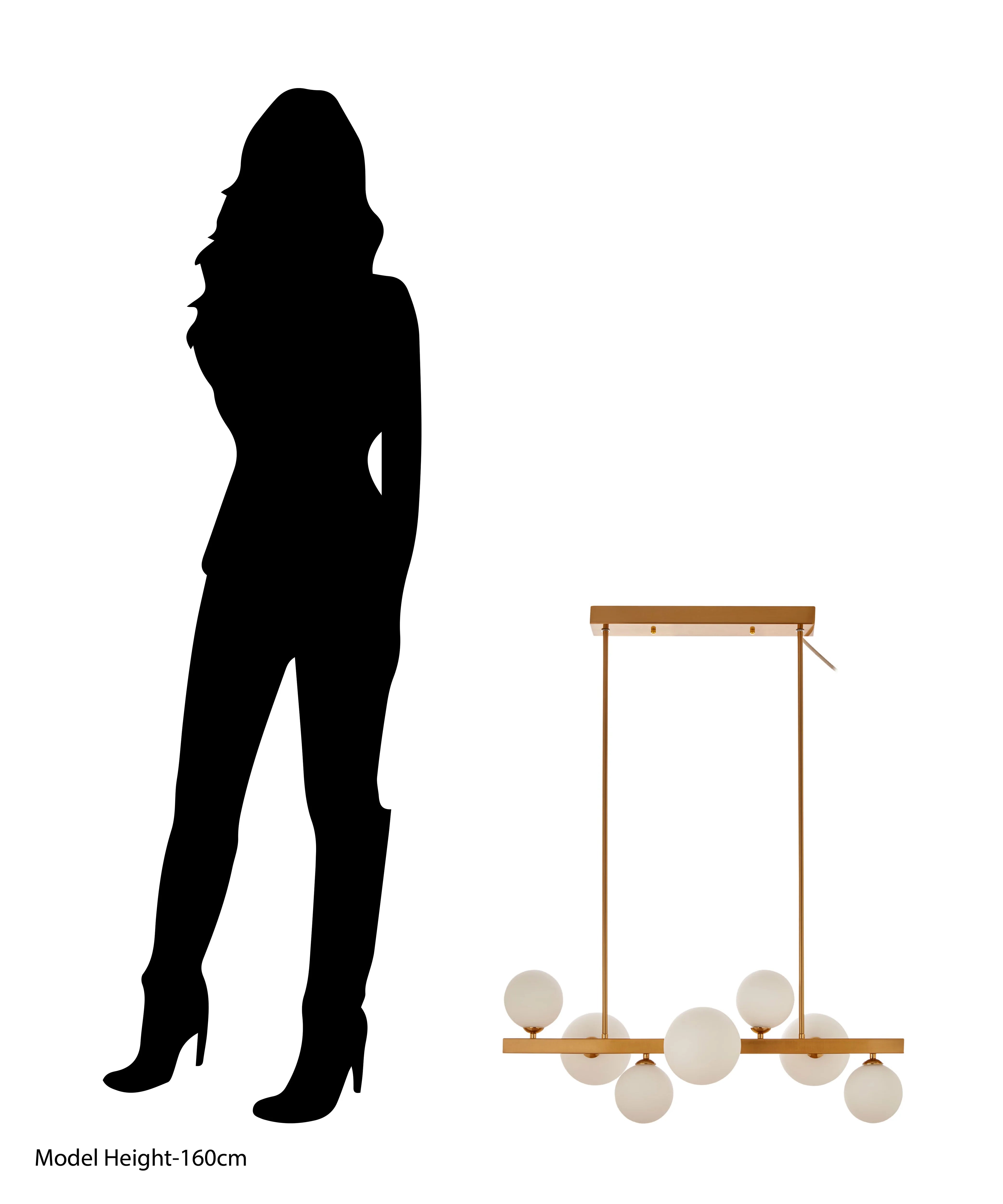 Venus White & Brass 7 Globe Pendant Light