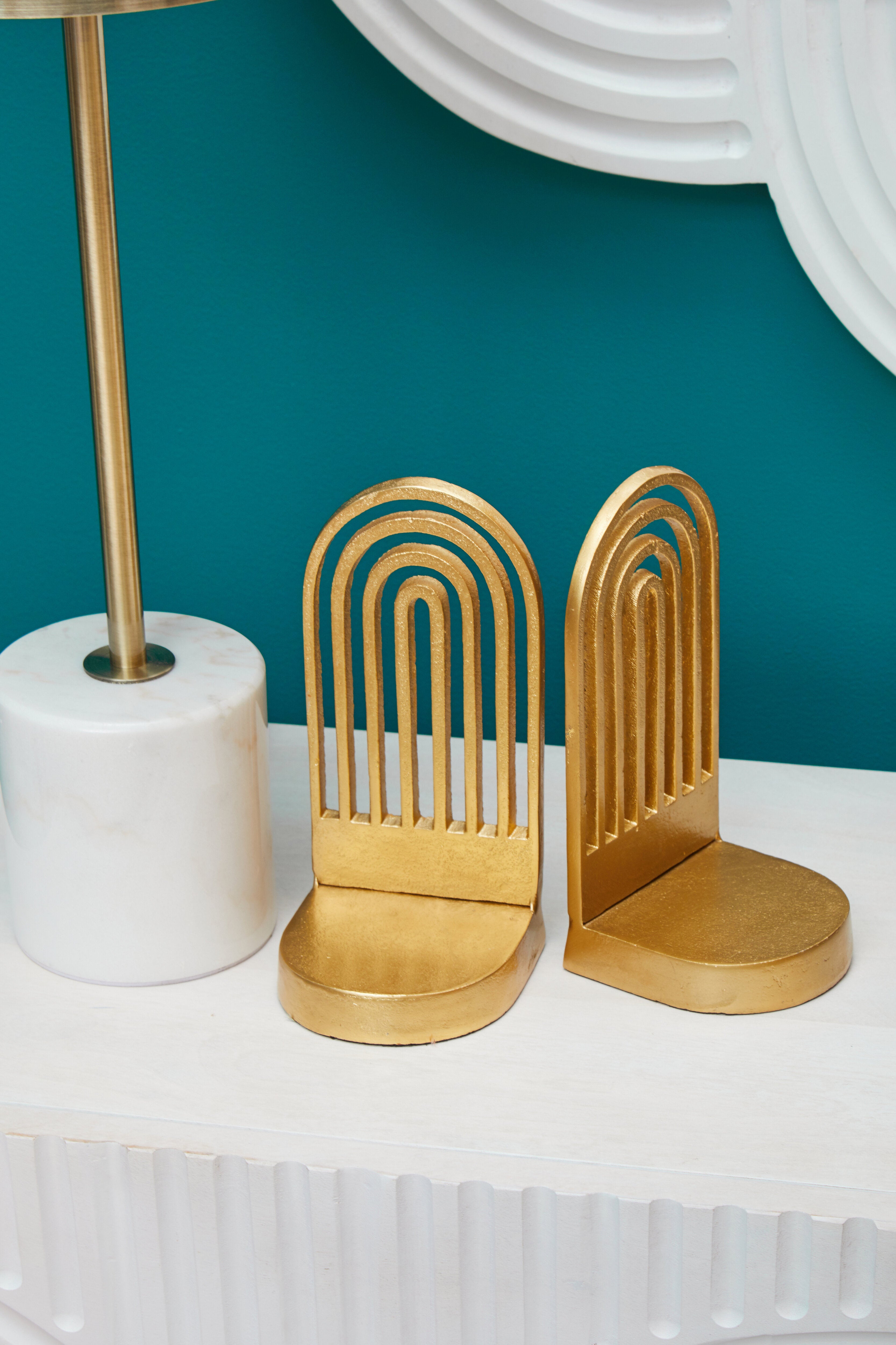 Henbury White Marble & Gold Dome Table Lamp