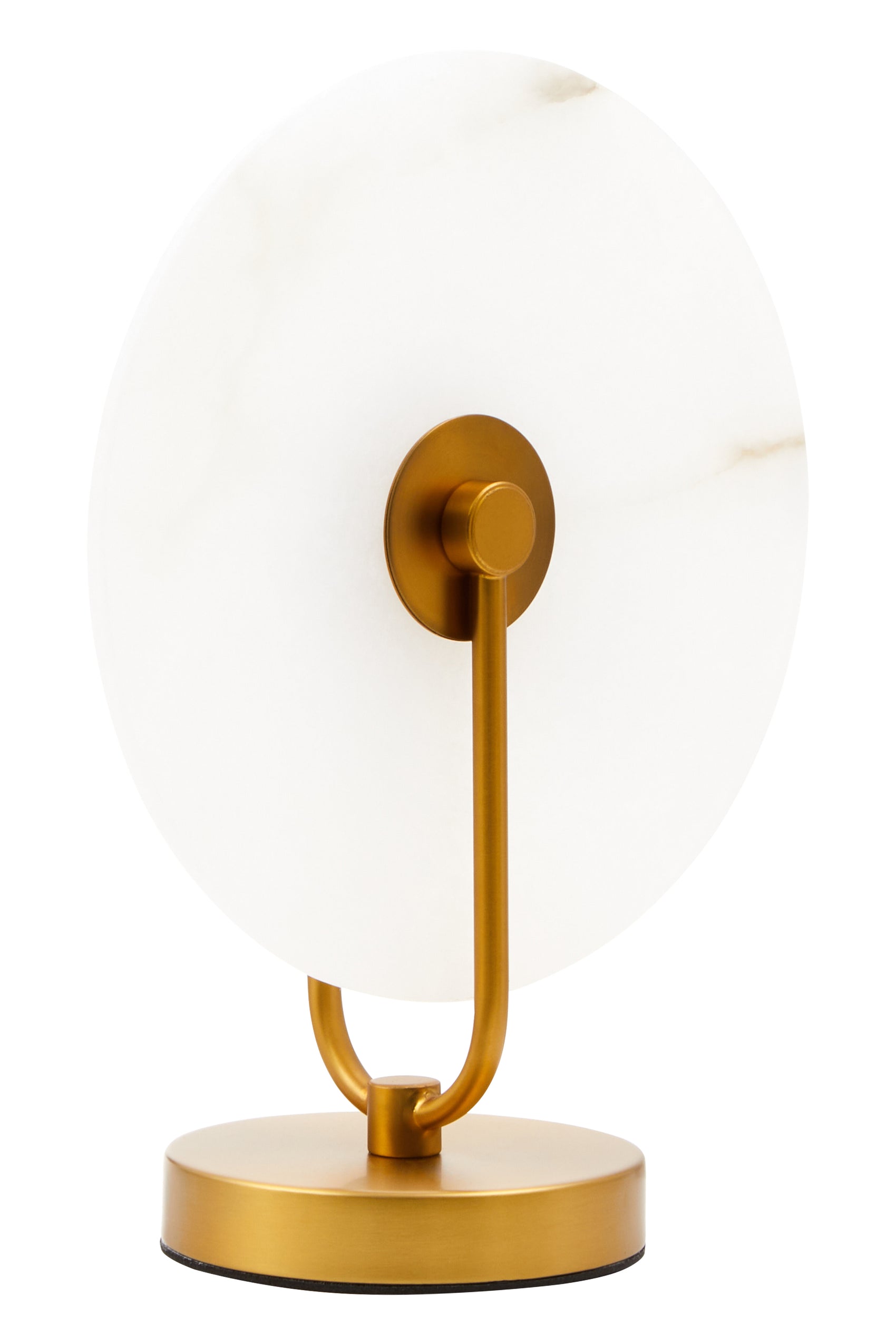 Romeo Gold & White Marble Disc Table Lamp