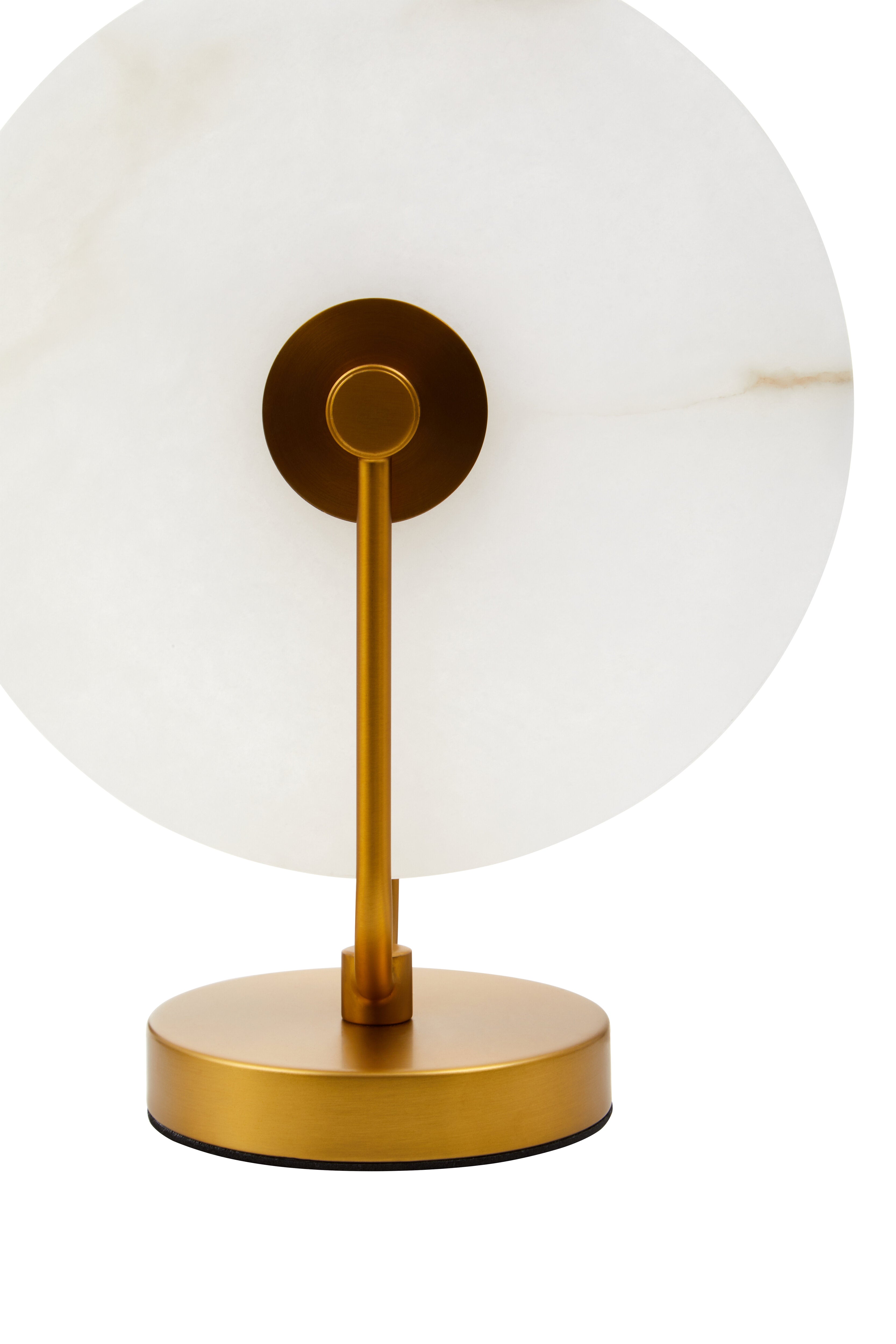 Romeo Gold & White Marble Disc Table Lamp