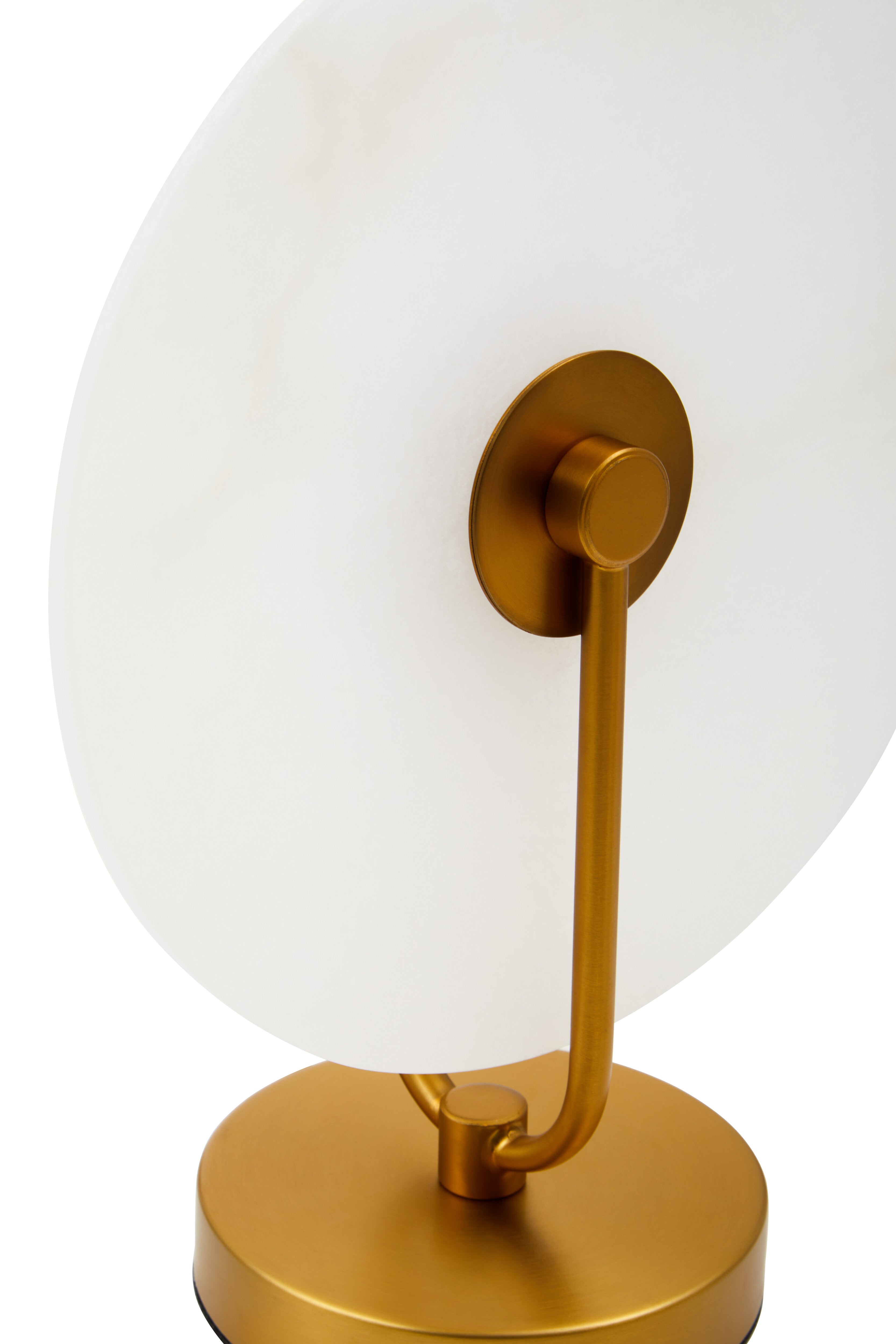 Romeo Gold & White Marble Disc Table Lamp