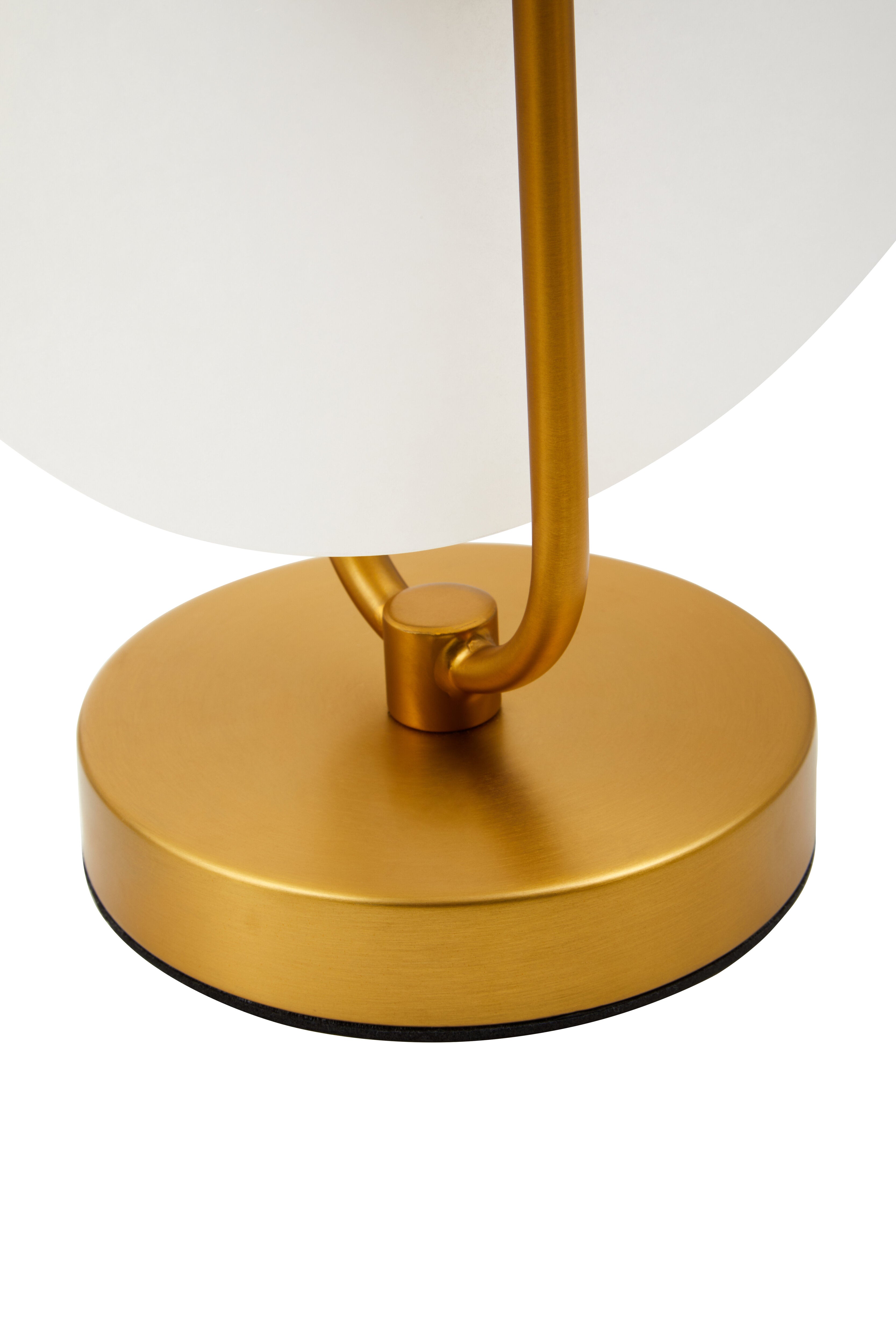 Romeo Gold & White Marble Disc Table Lamp