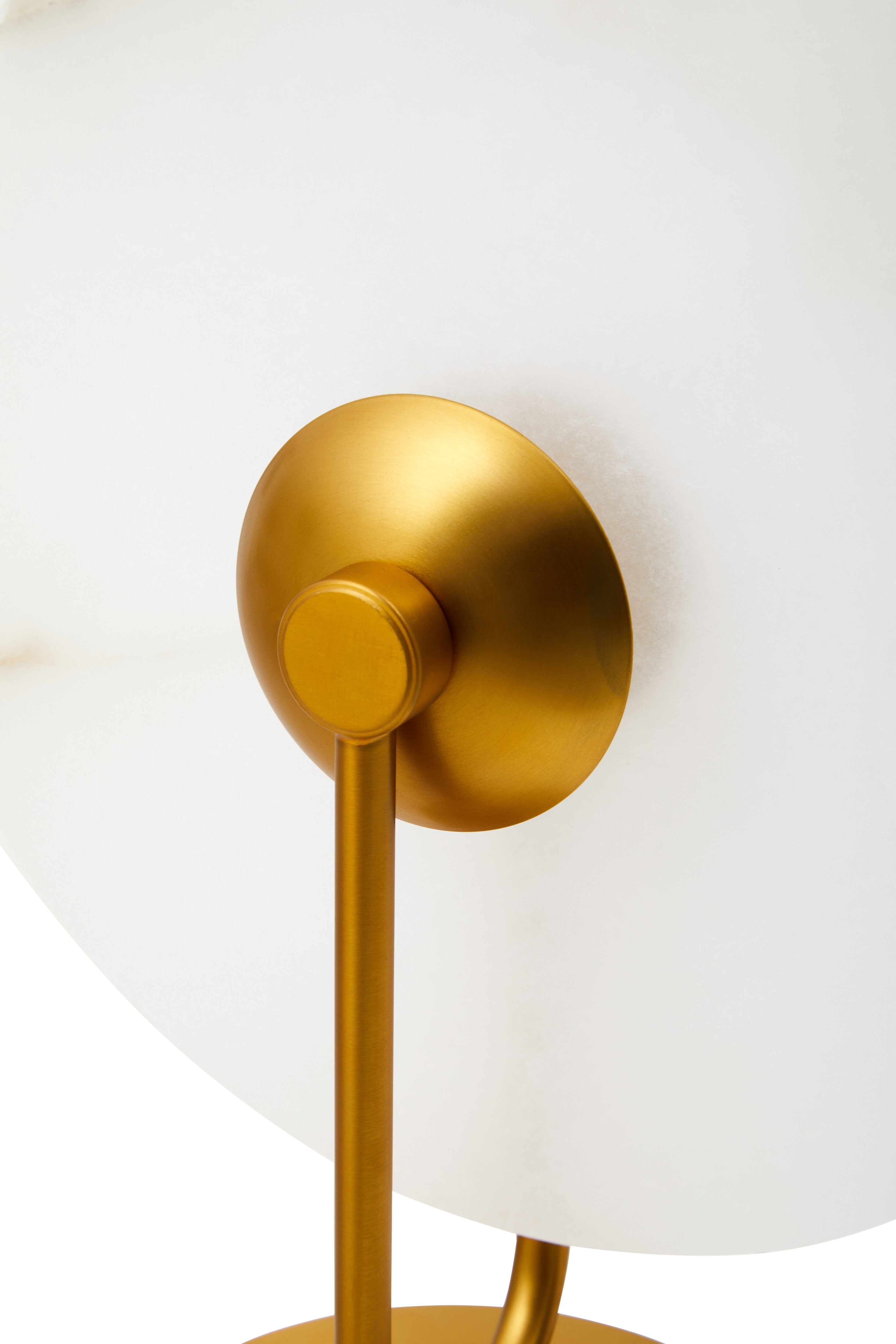 Romeo Gold & White Marble Disc Table Lamp