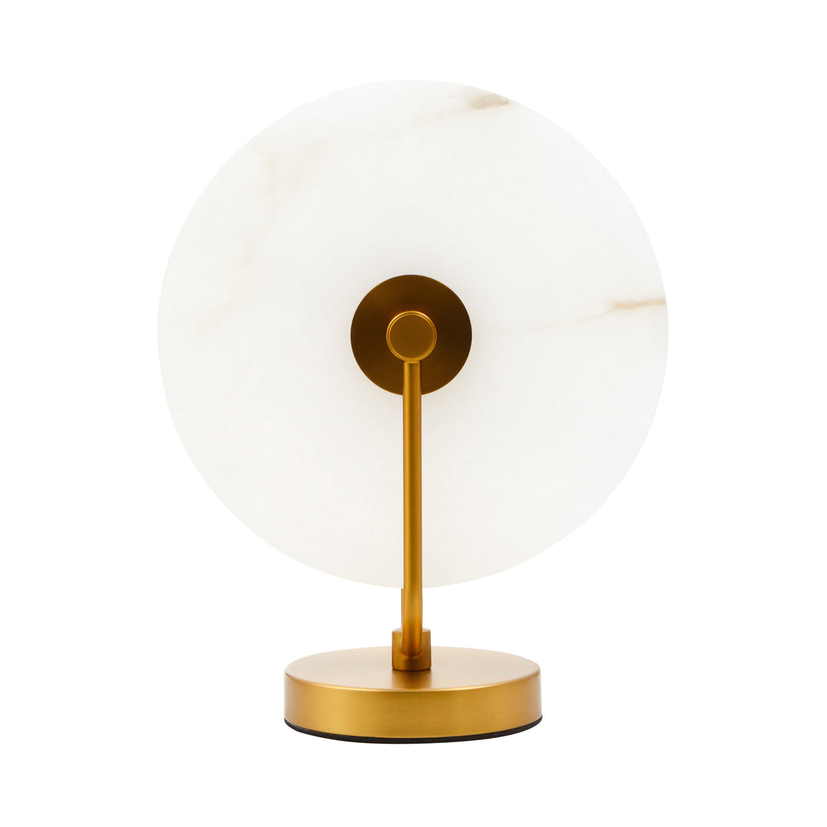 Romeo Gold & White Marble Disc Table Lamp