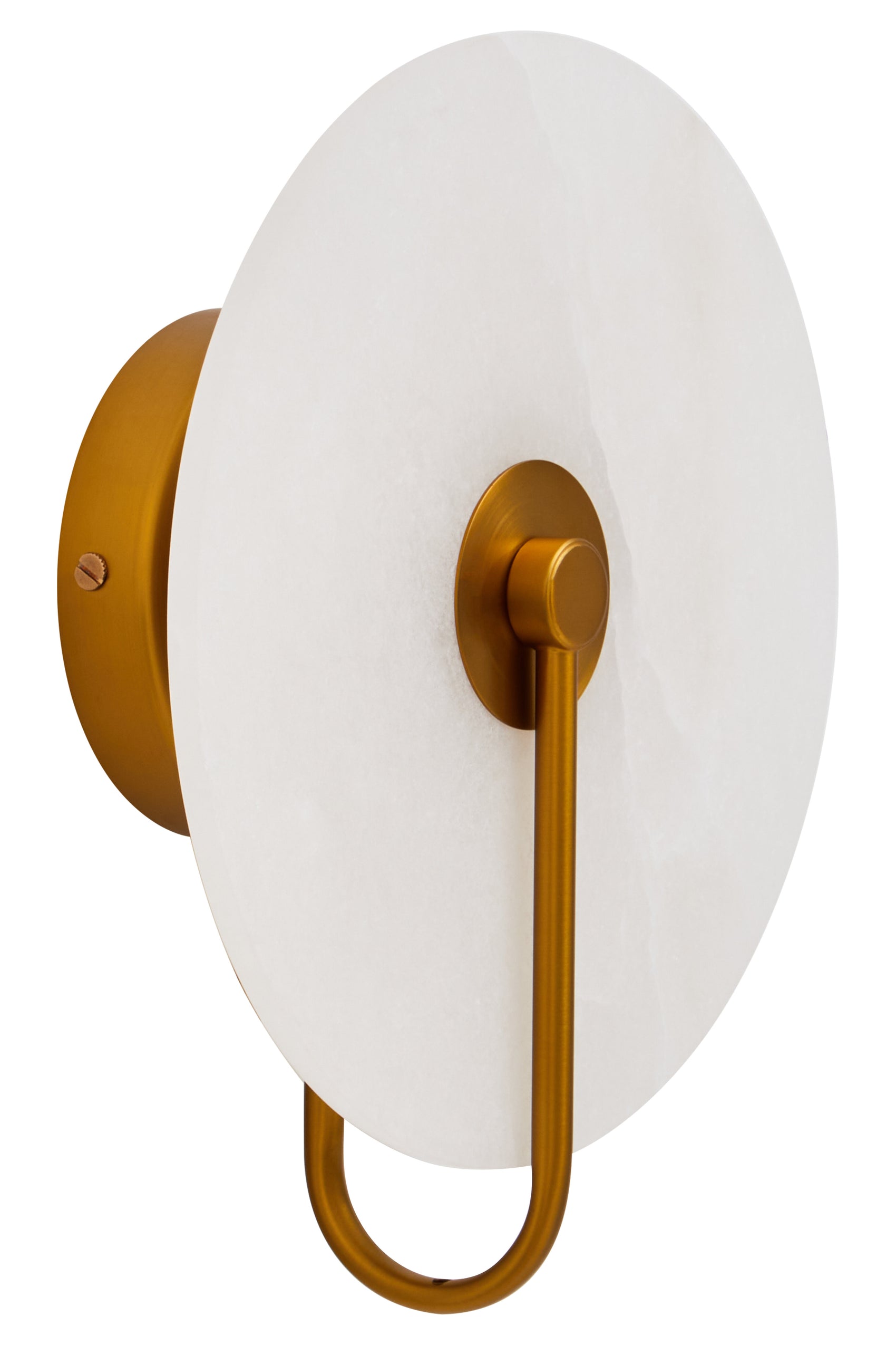 Romeo Gold & White Marble Disc Wall Light