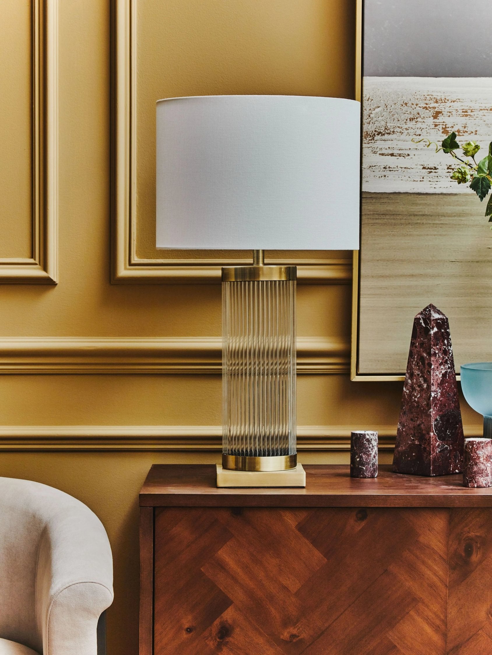 Pearl White & Gold Table Lamp
