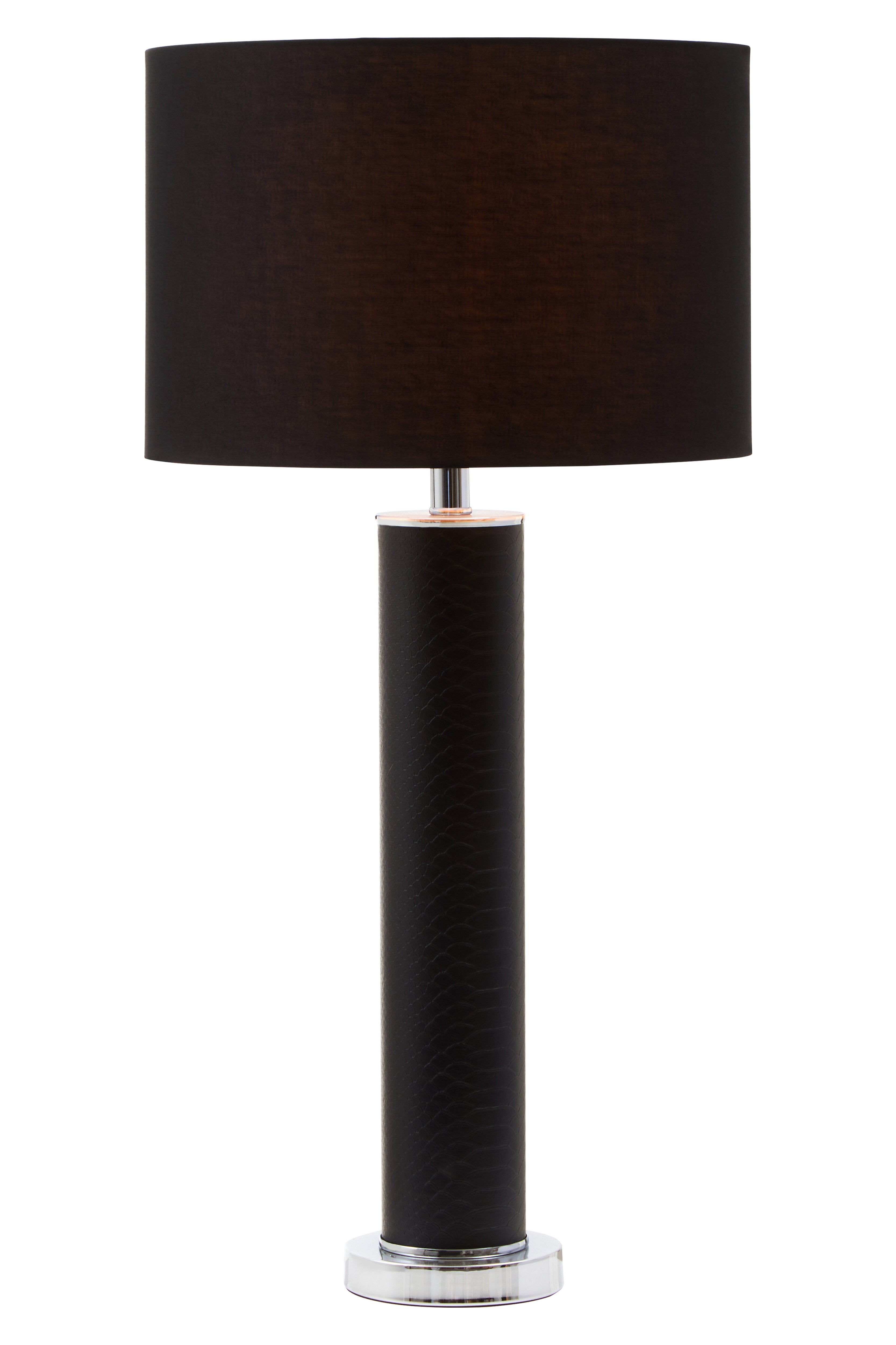Lucena Black Snake Leather Effect Table Lamp