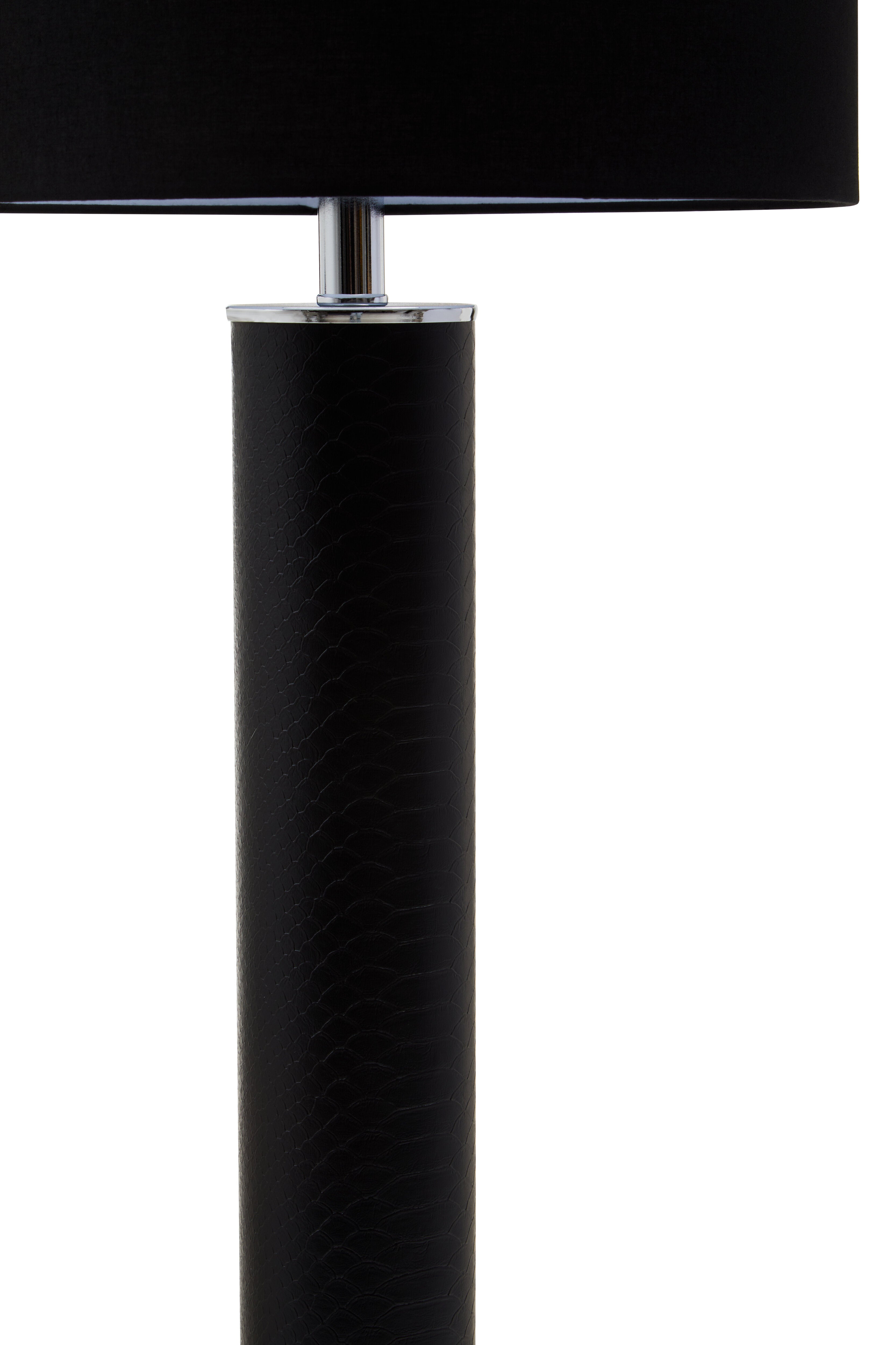Lucena Black Snake Leather Effect Table Lamp