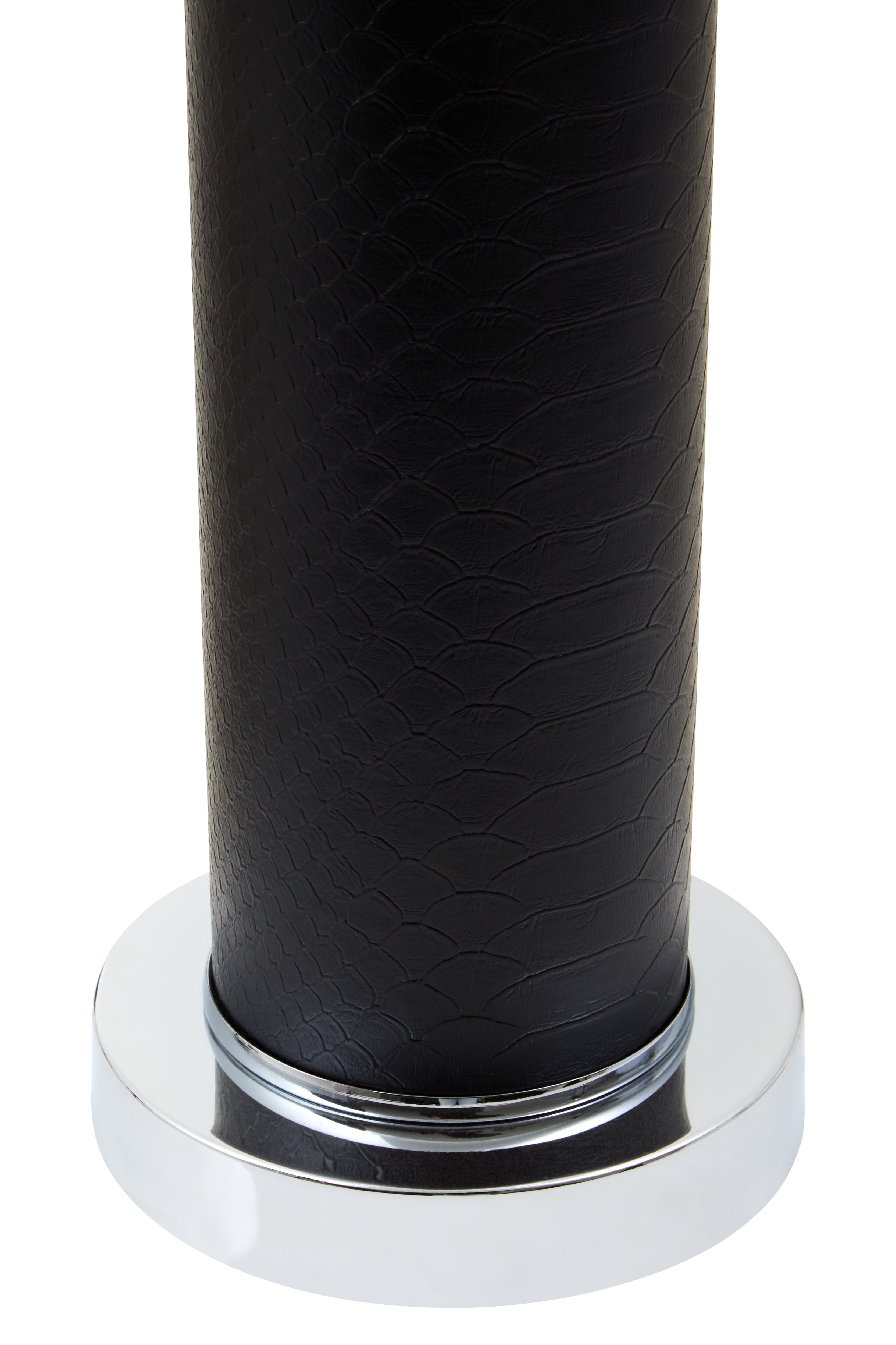 Lucena Black Snake Leather Effect Table Lamp