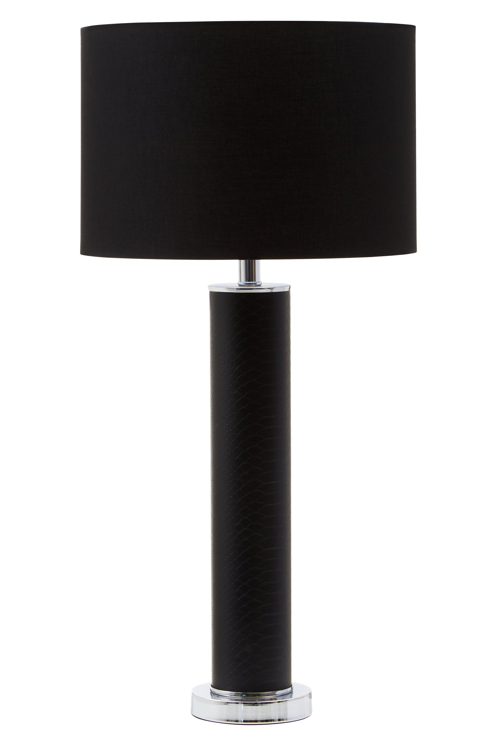 Lucena Black Snake Leather Effect Table Lamp
