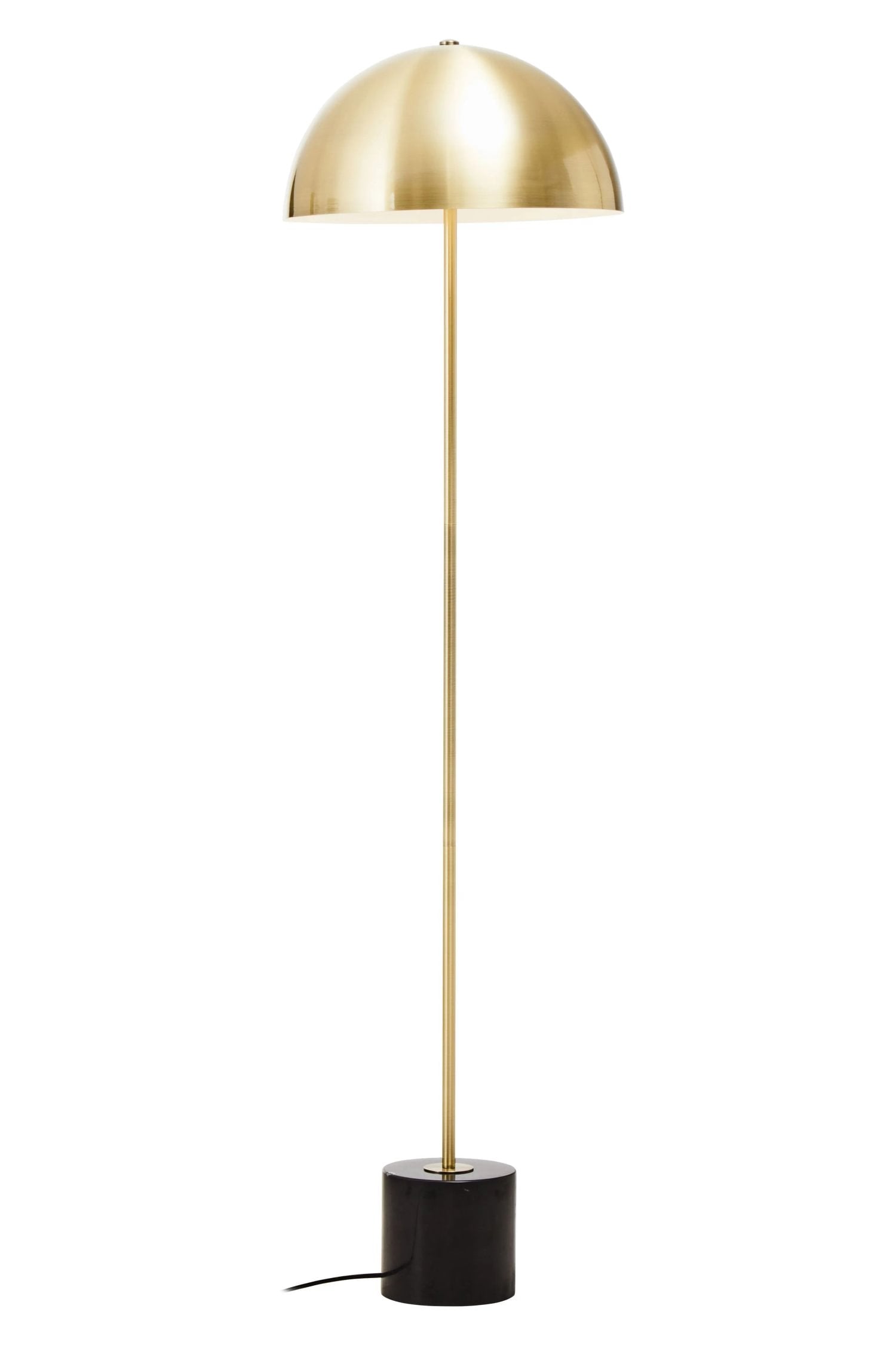 Langford Brushed Brass Finish & Black Marble Floor Lamp