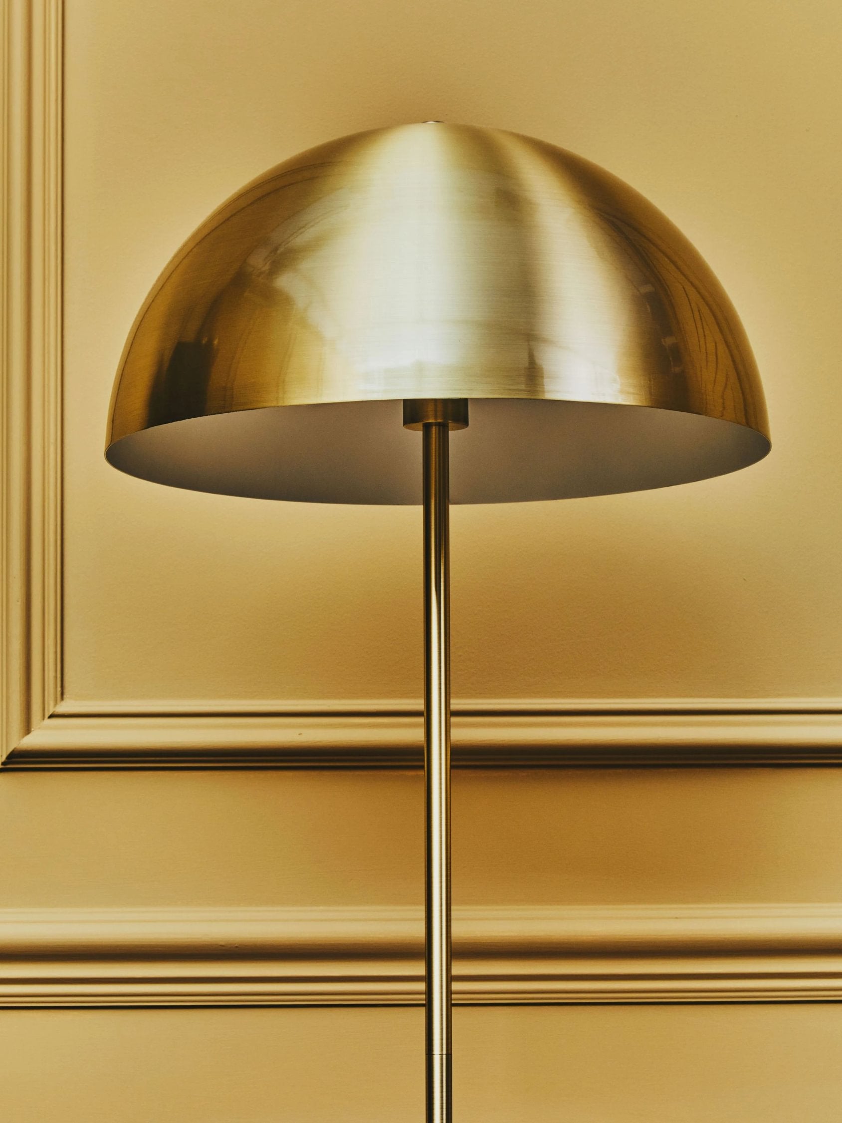 Langford Brushed Brass Finish & Black Marble Floor Lamp
