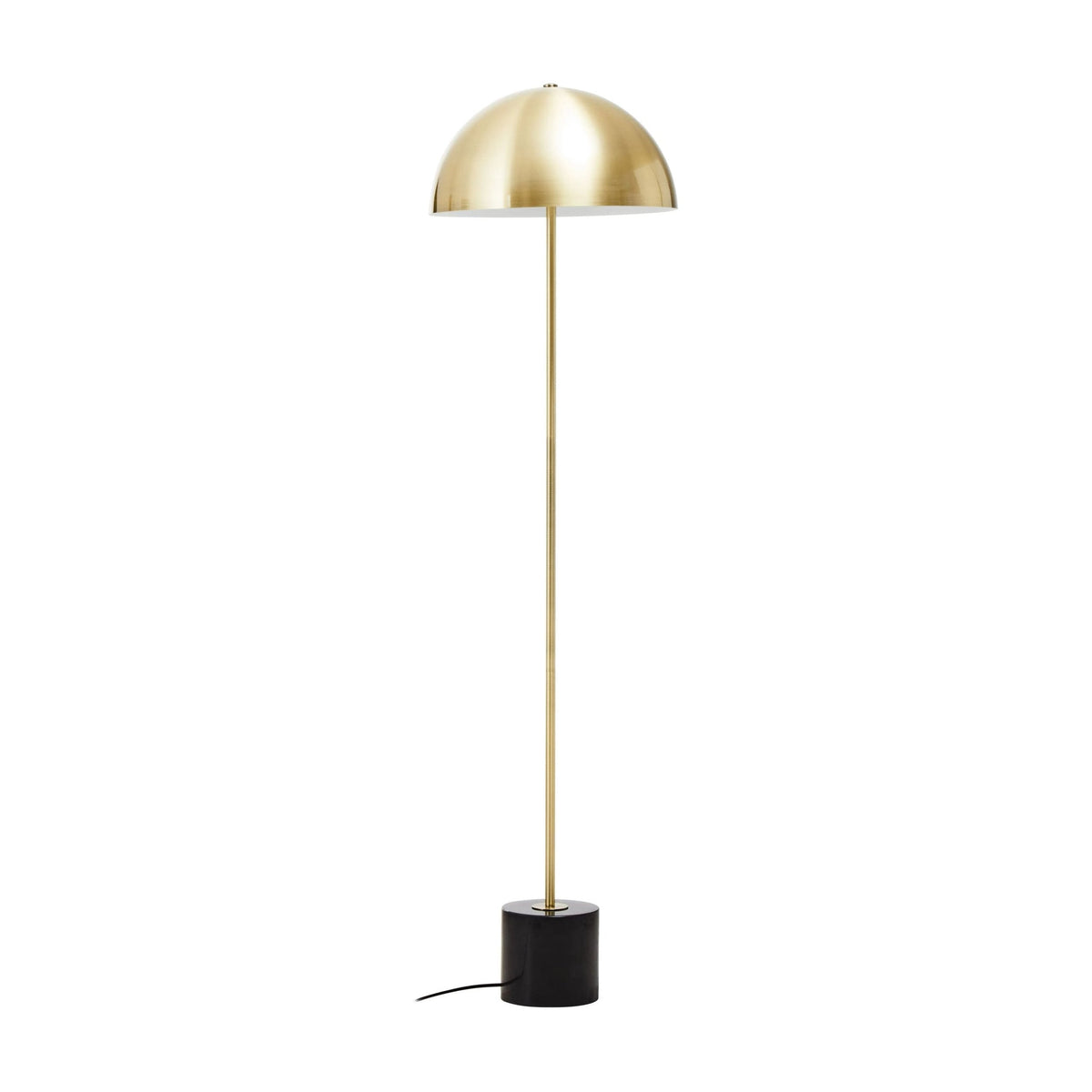 Langford Brushed Brass Finish & Black Marble Floor Lamp