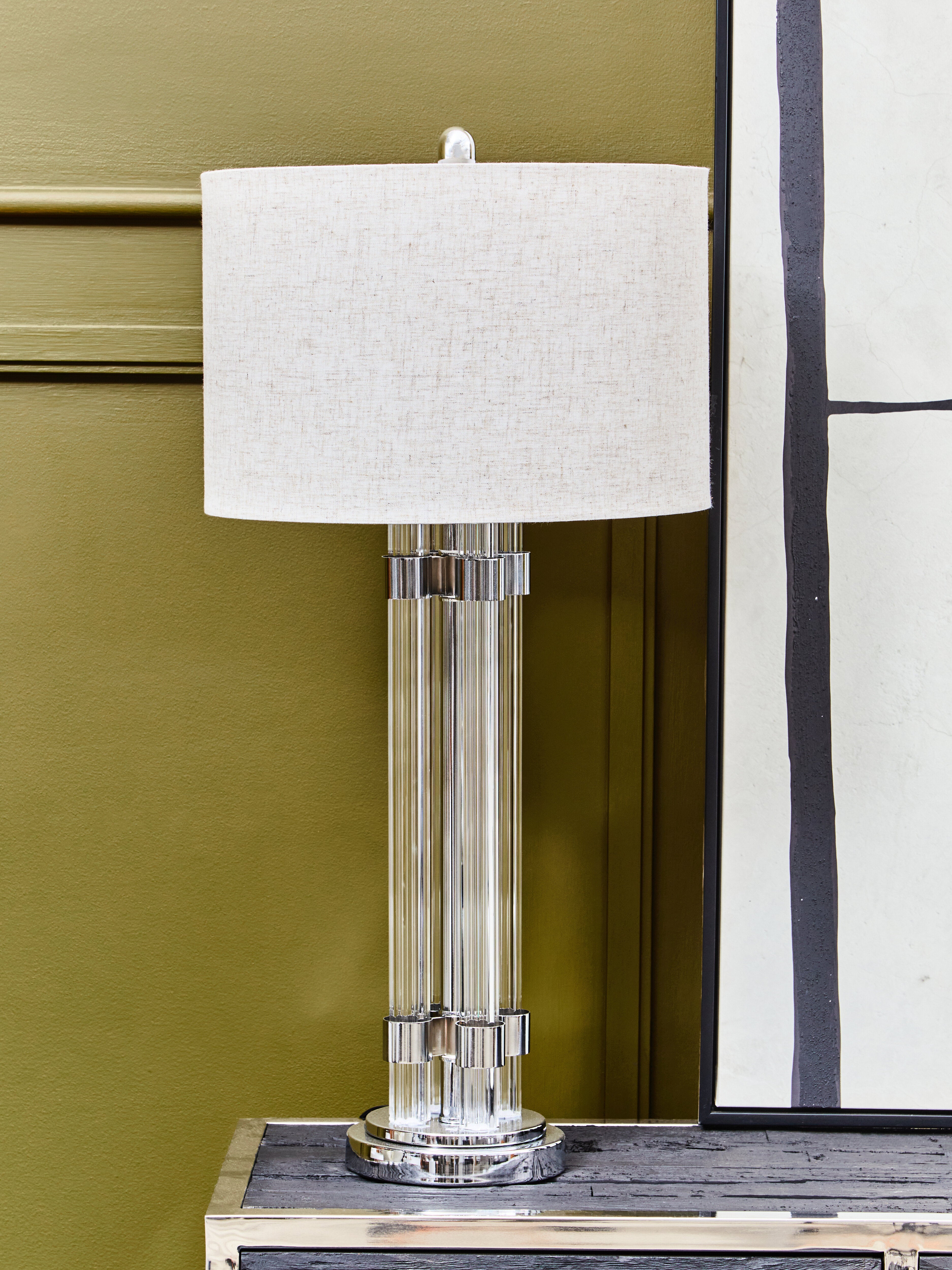 Whitney Matte Silver & Ivory Table Lamp