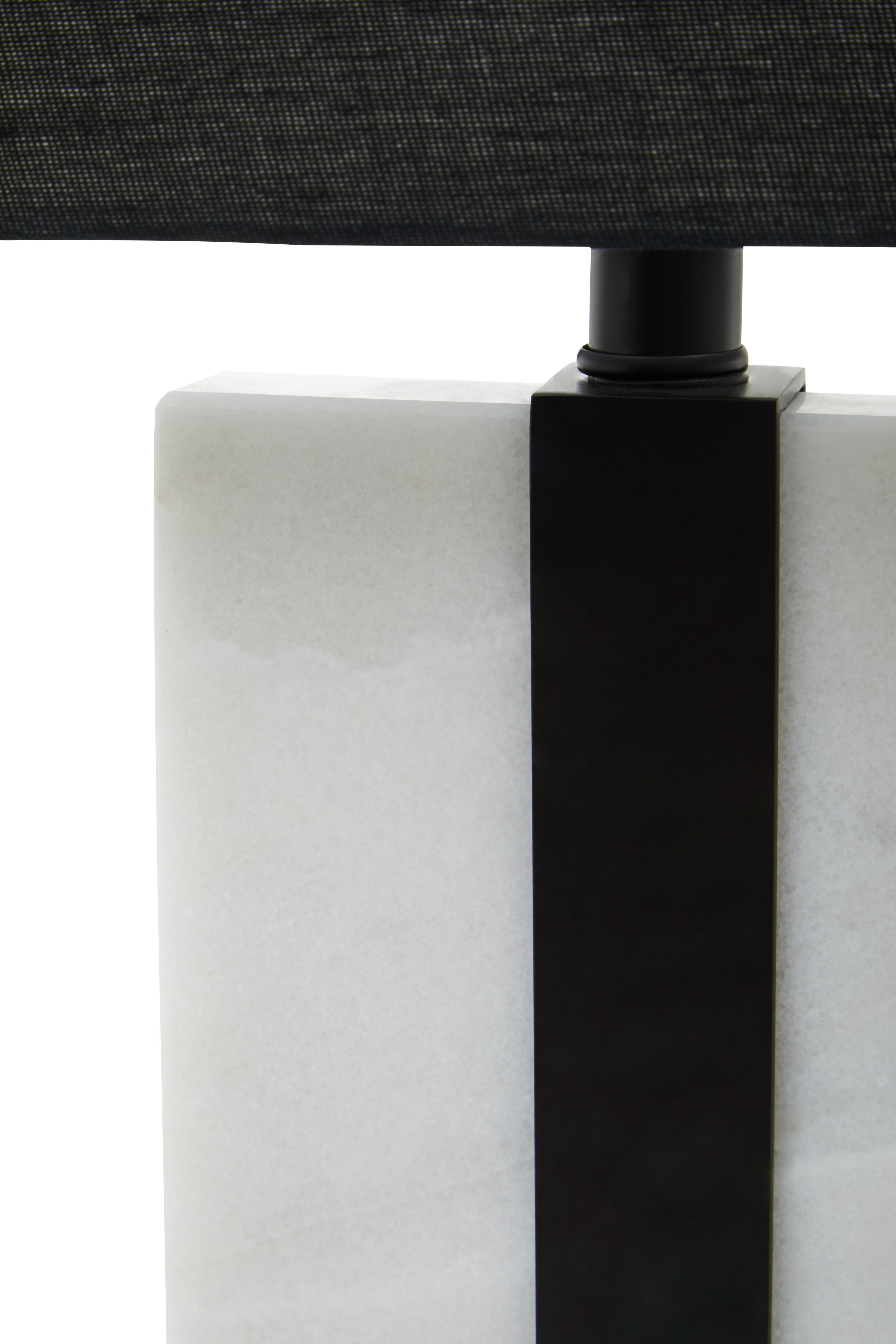 Viviana White Marble & Black Table Lamp