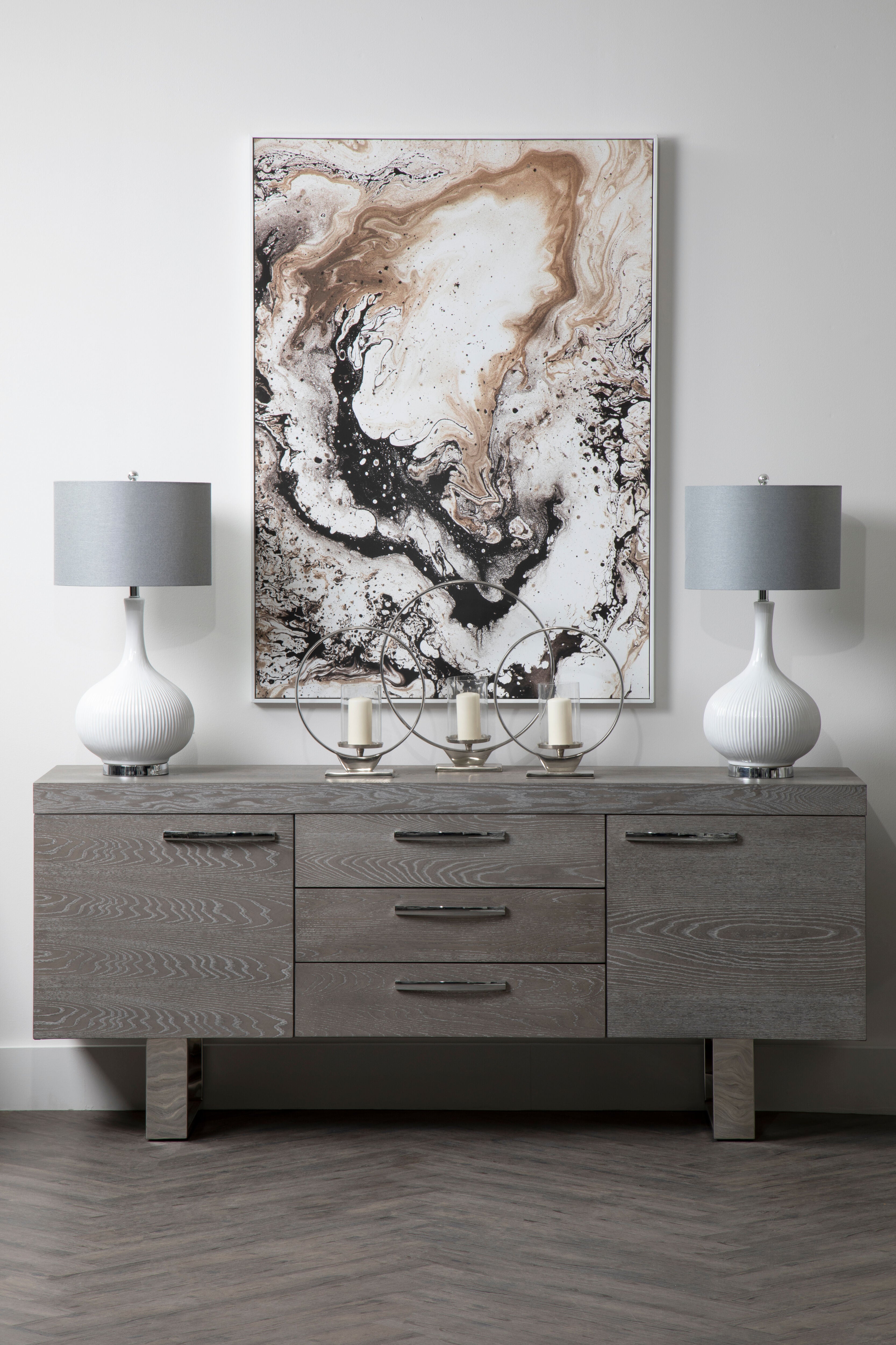 Noah Neutral Hue Abstract Brushstrokes Framed Wall Art