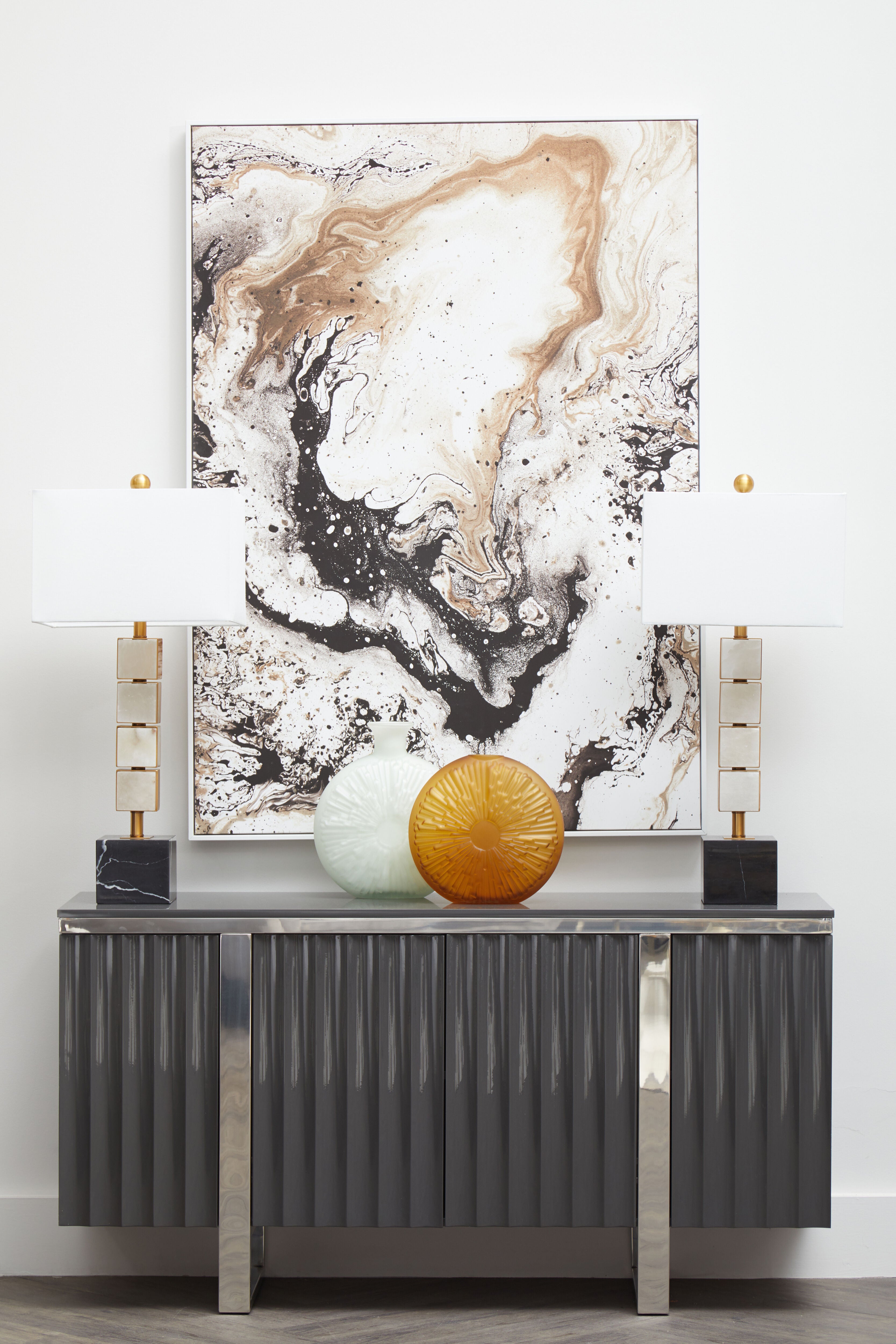 Noah Neutral Hue Abstract Brushstrokes Framed Wall Art