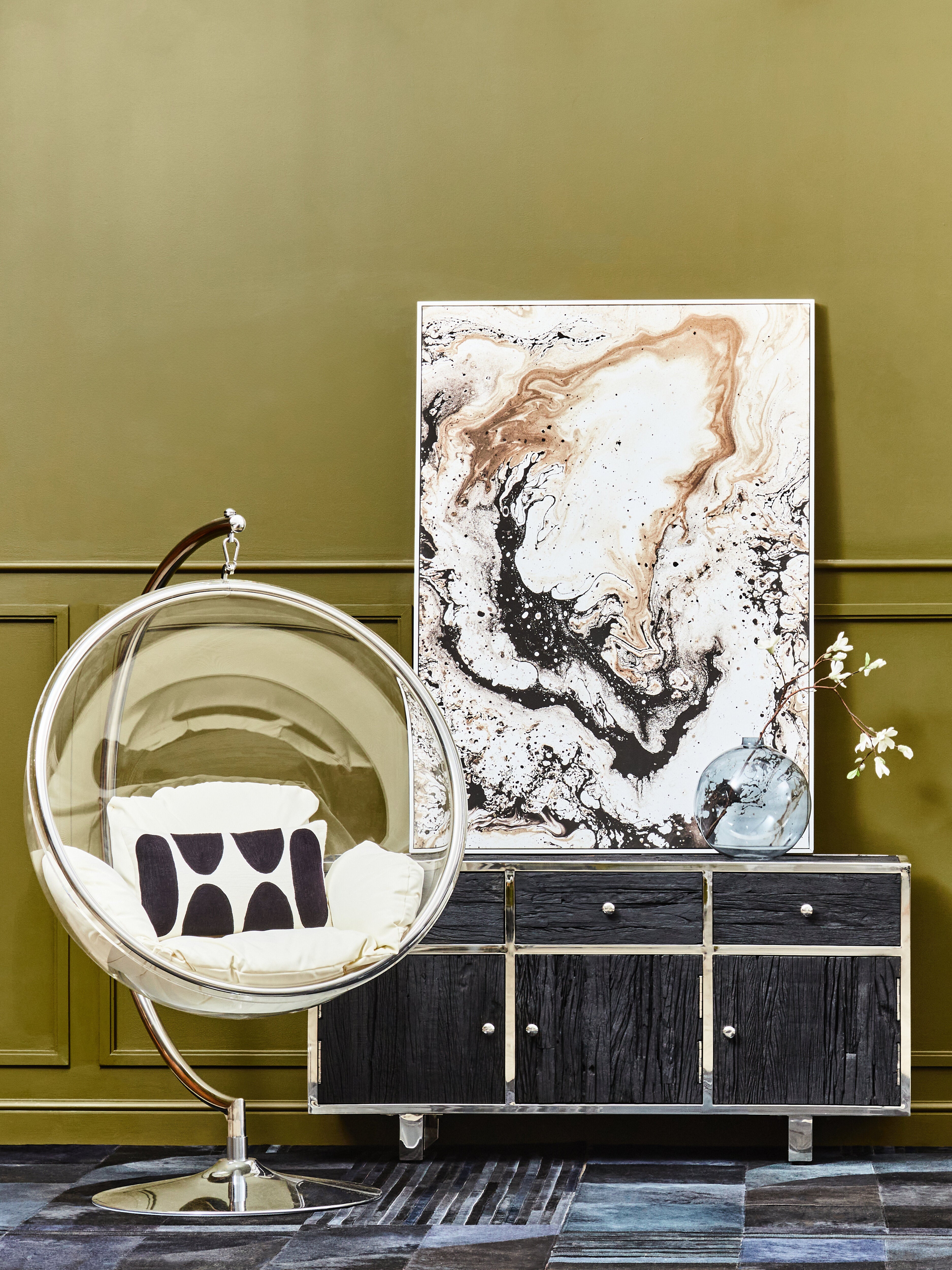 Noah Neutral Hue Abstract Brushstrokes Framed Wall Art