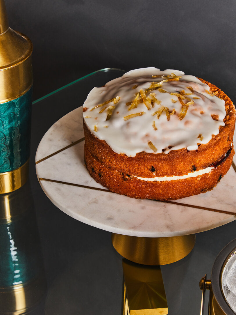 Gallardo White Marble Cake Stand