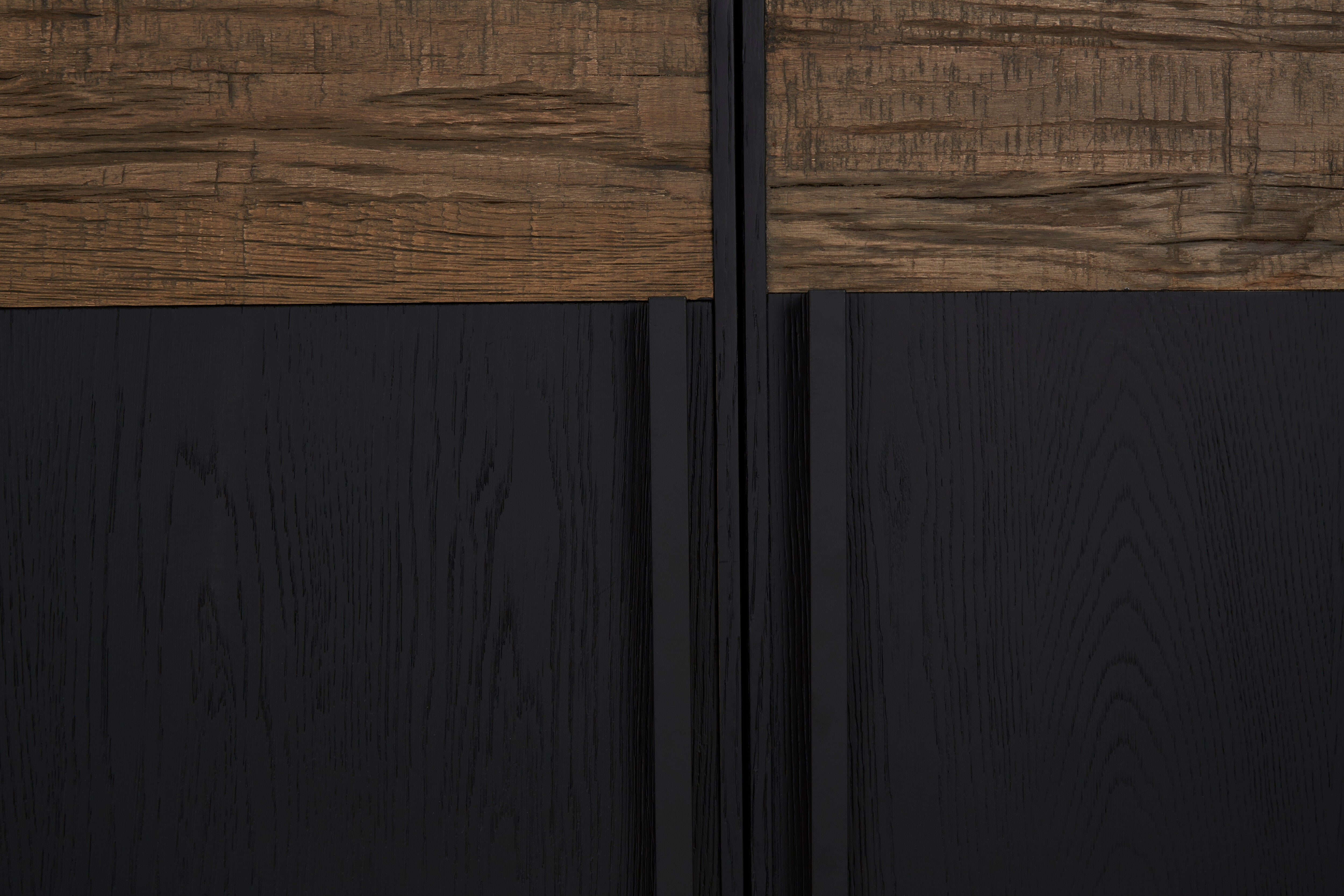 Lucca Antique Brown & Black Oak Wood Sideboard