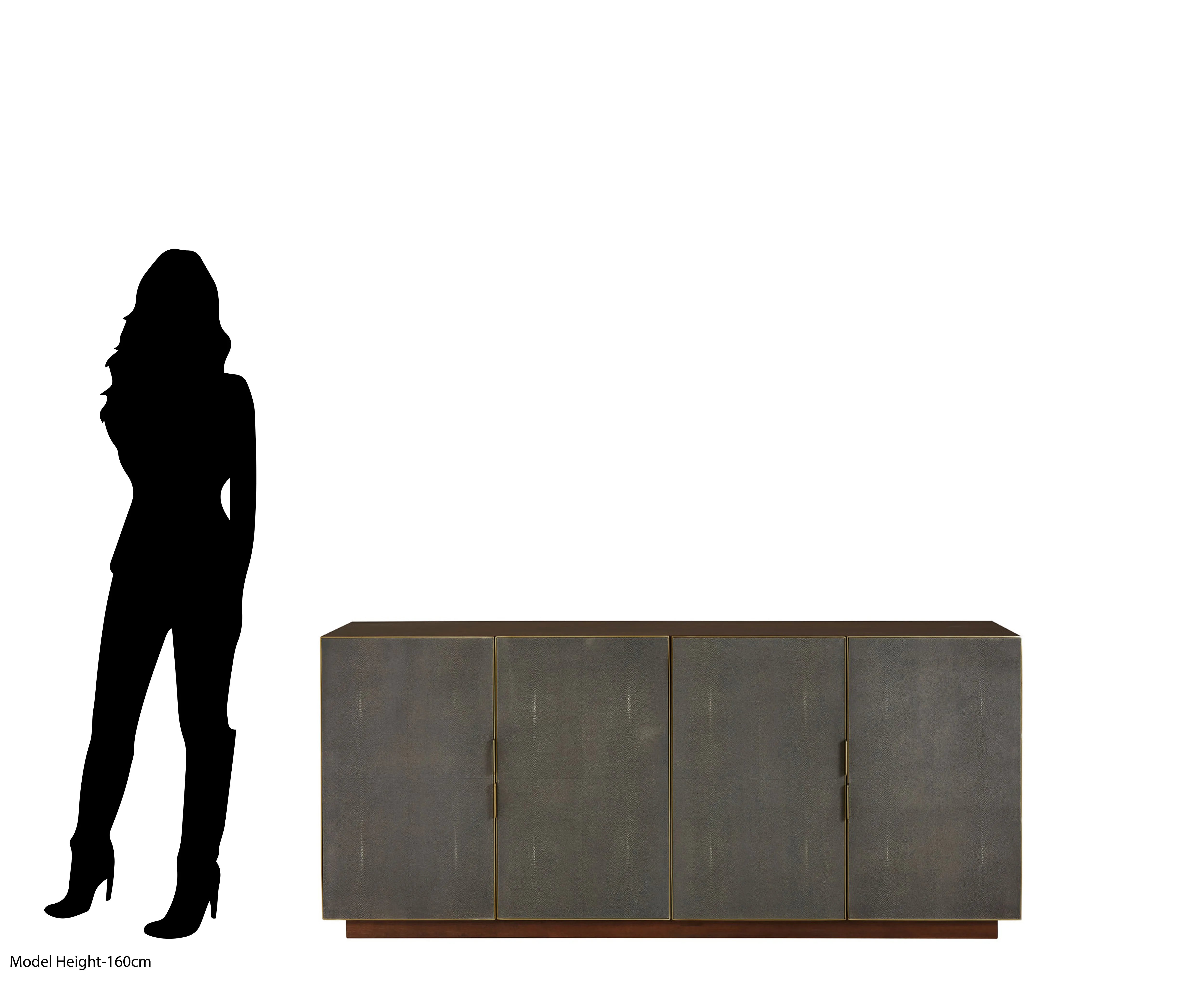 Lorna Grey Shagreen & Gold Sideboard