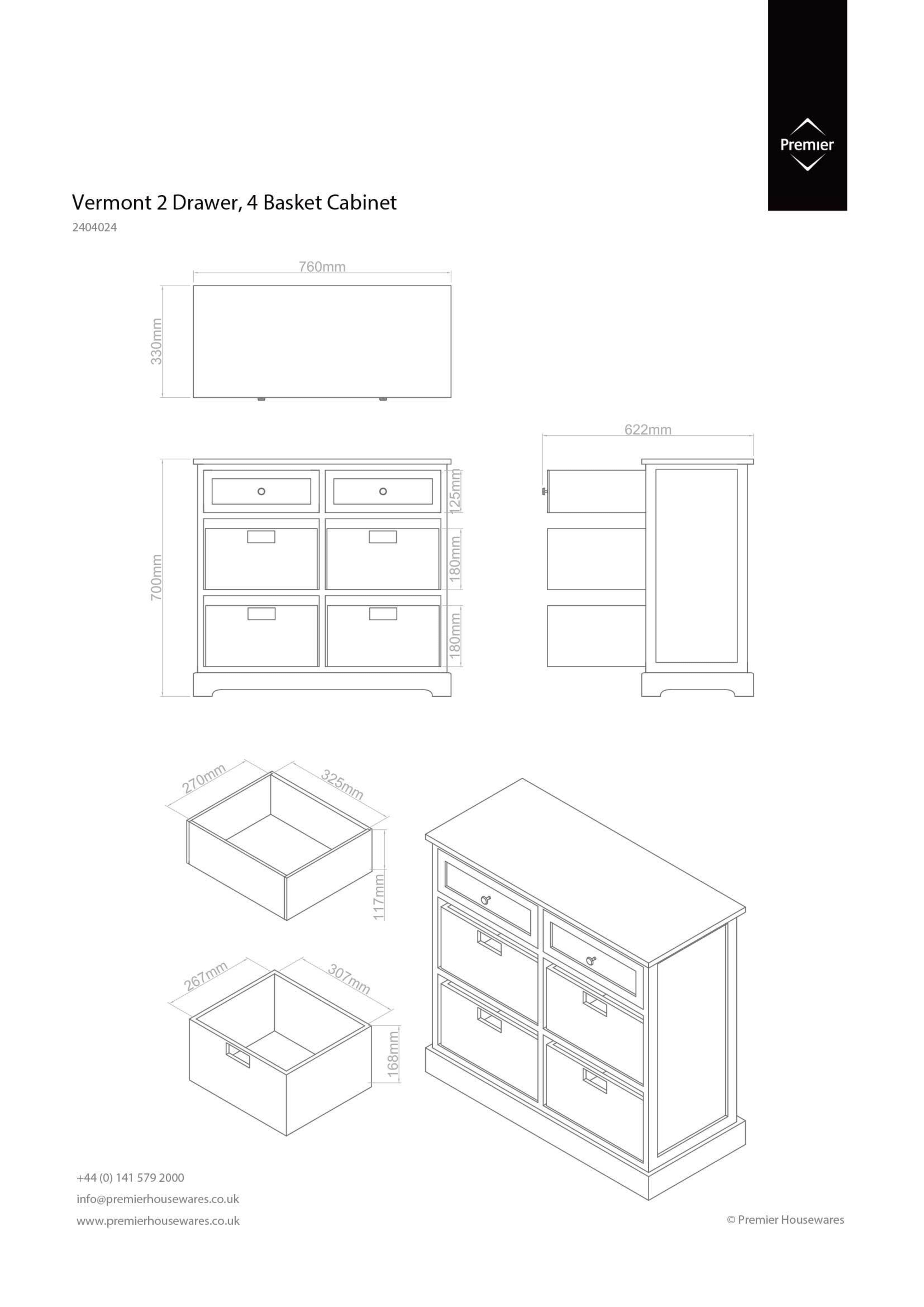 Benka Ivory White Wood Cabinet with Baskets