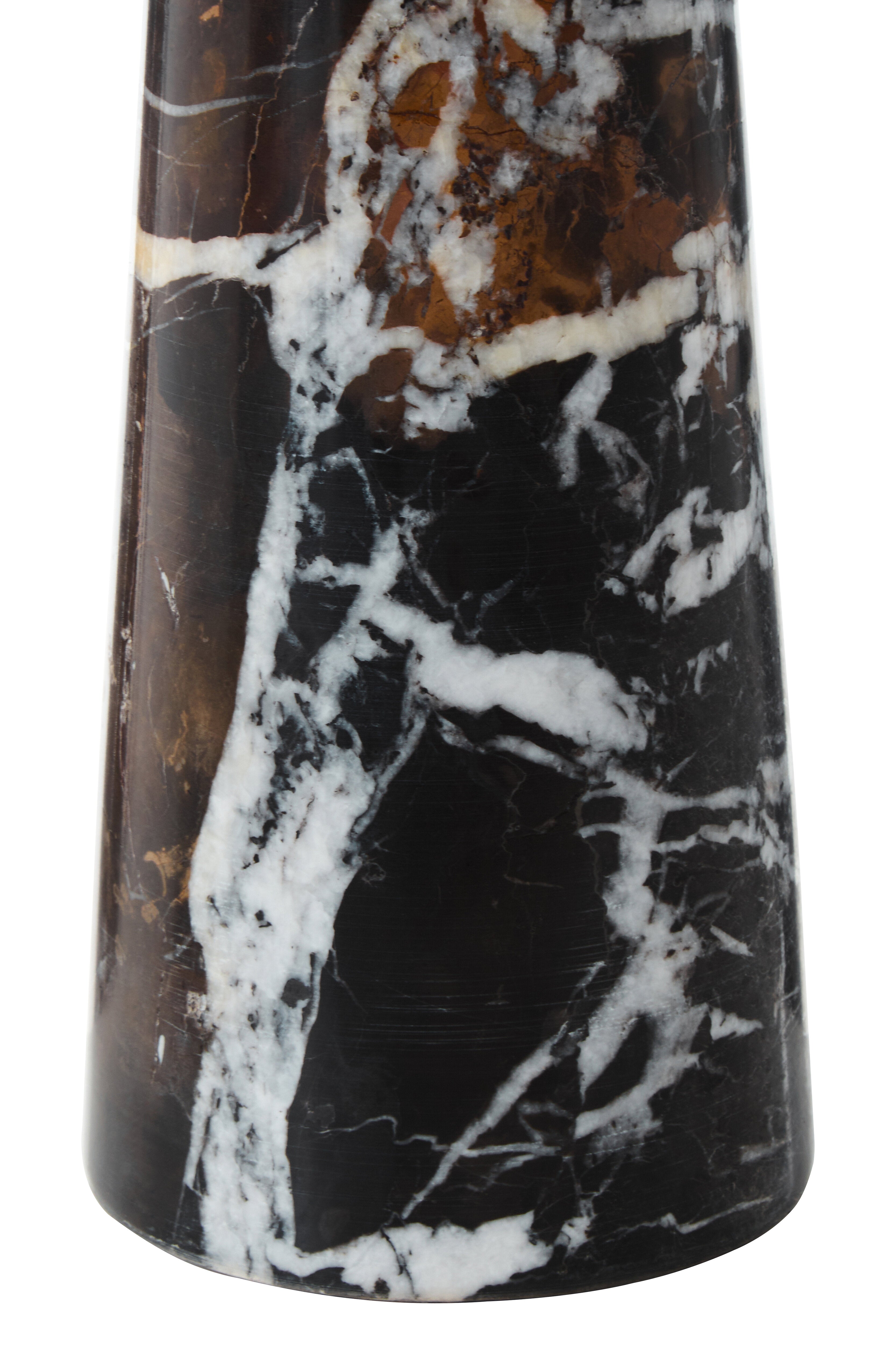 Toluca Black Marble Tapered Vase