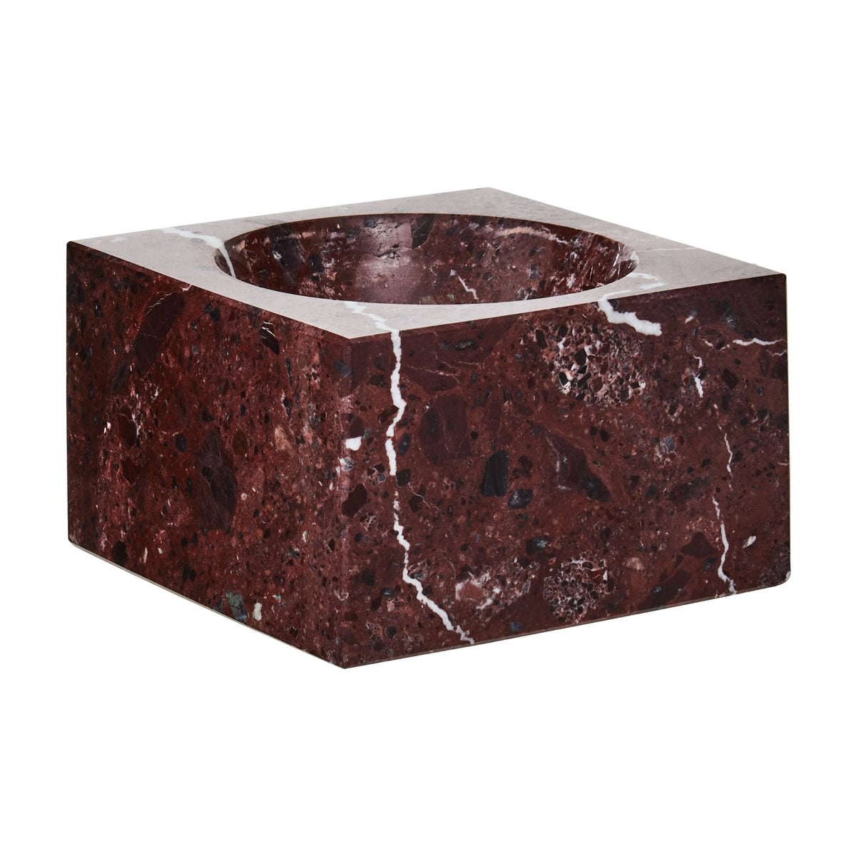 Siena Square Red Marble Bowl