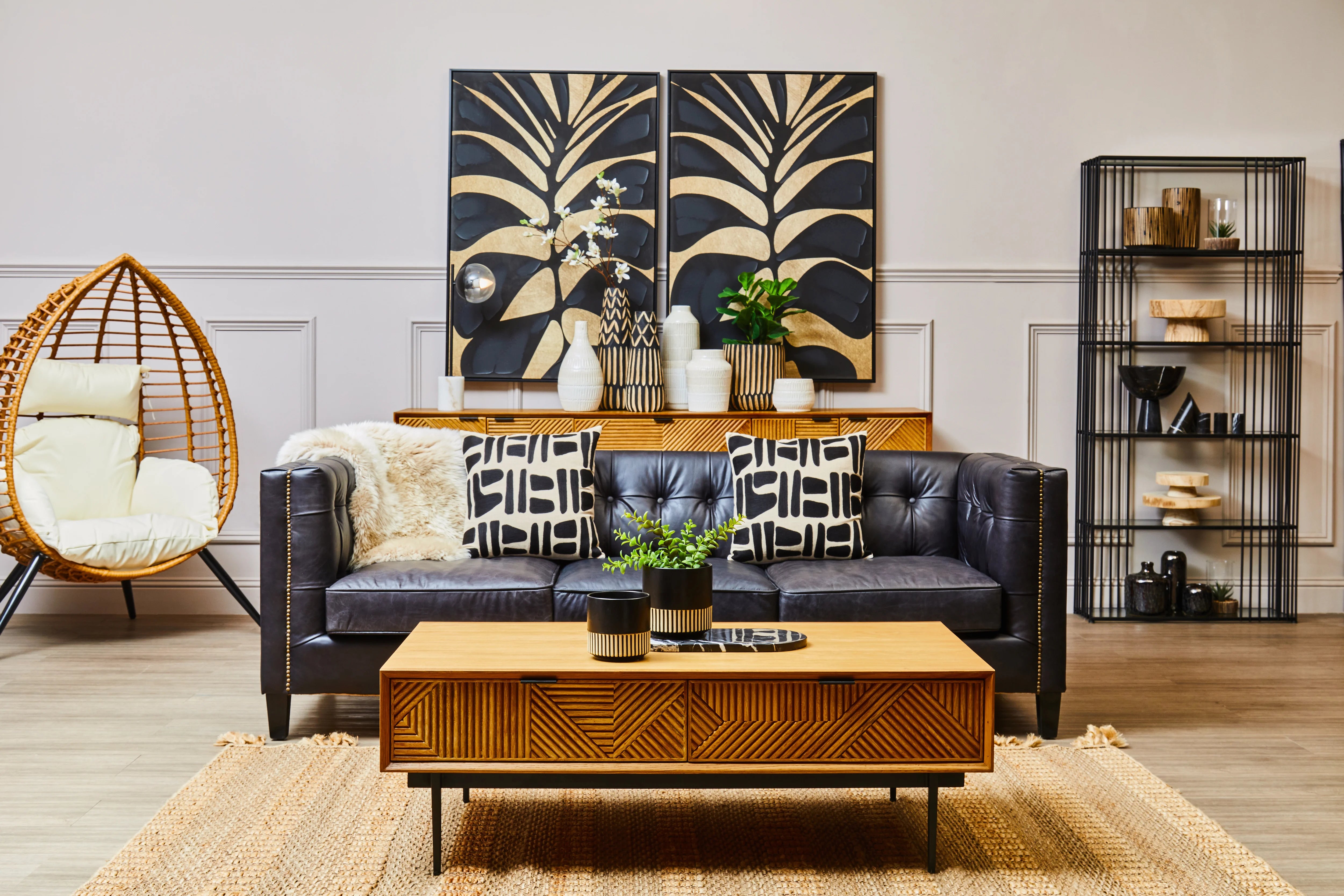 Harmony Engraved Natural & Black Planter | Small