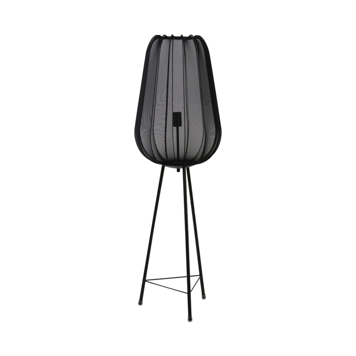Plumeria Black Metal Tripod Floor Lamp