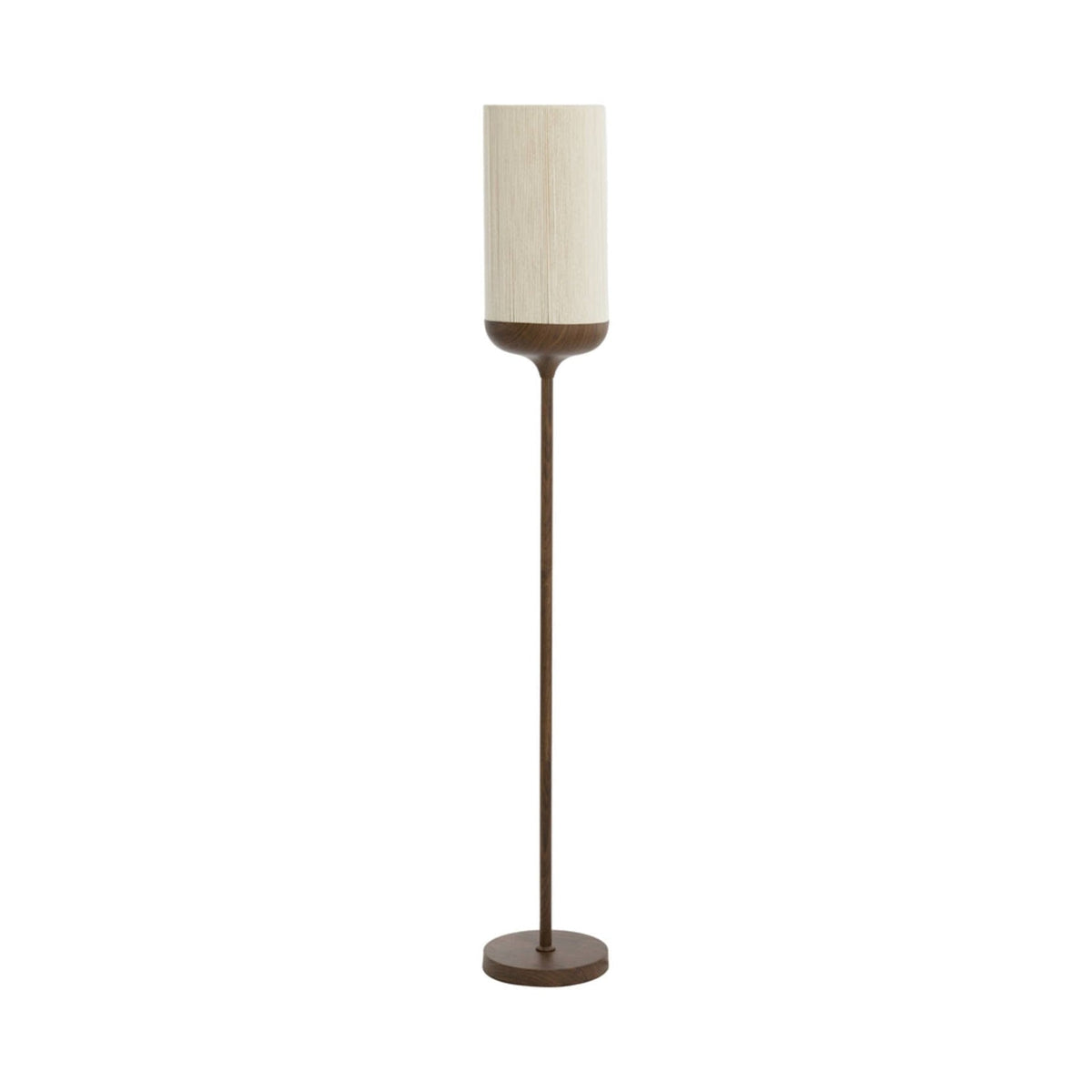 Dania Dark Brown Wood Effect & Cream Rope Floor Lamp
