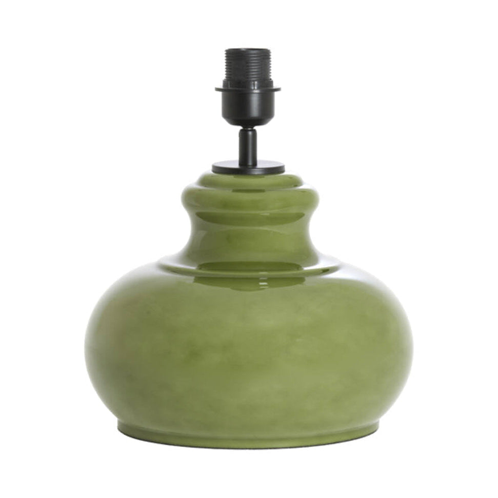 Verde Olive Green Glass Table Lamp Base 33cm