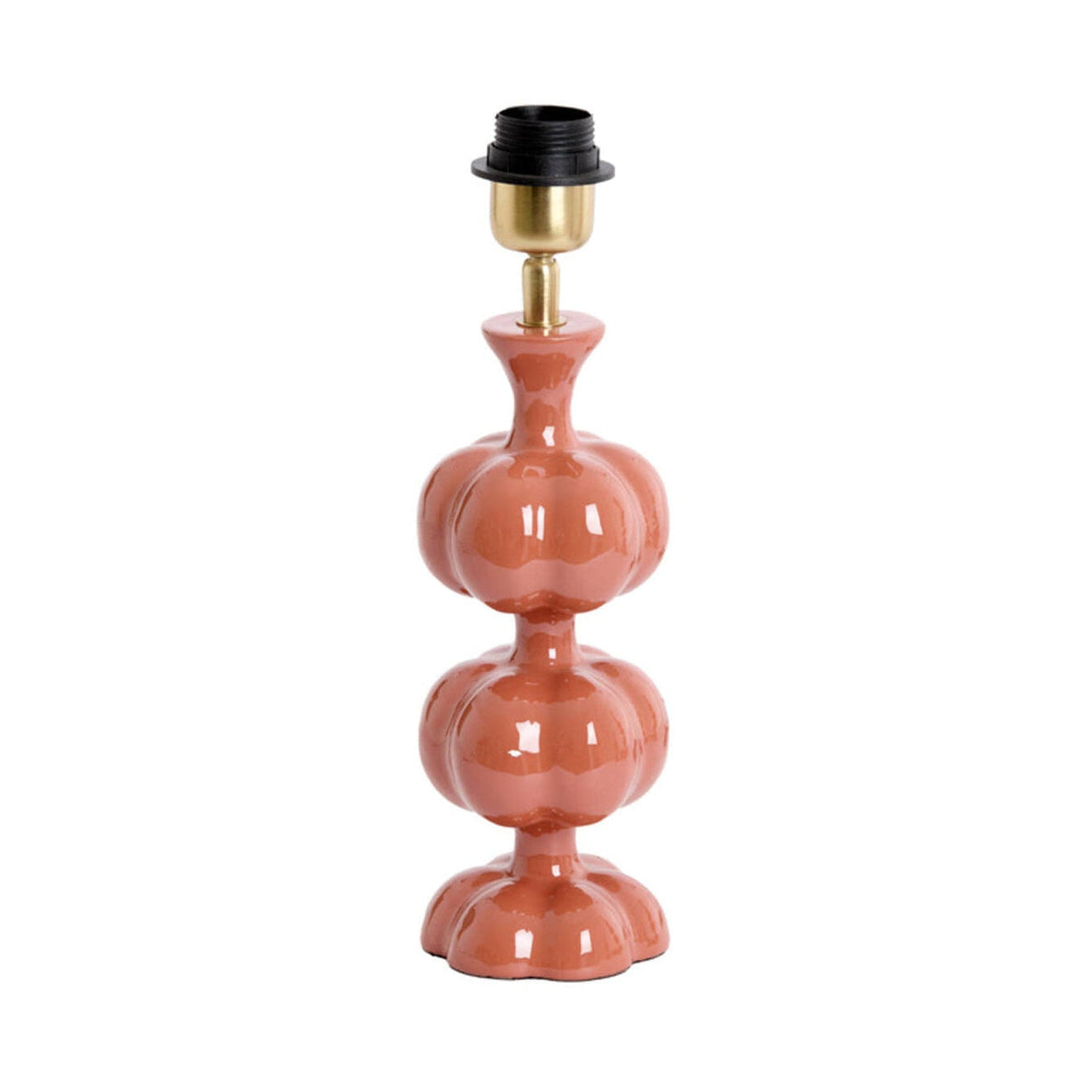 Caldas Gloss Terracotta Metal Table Lamp Base 29cm
