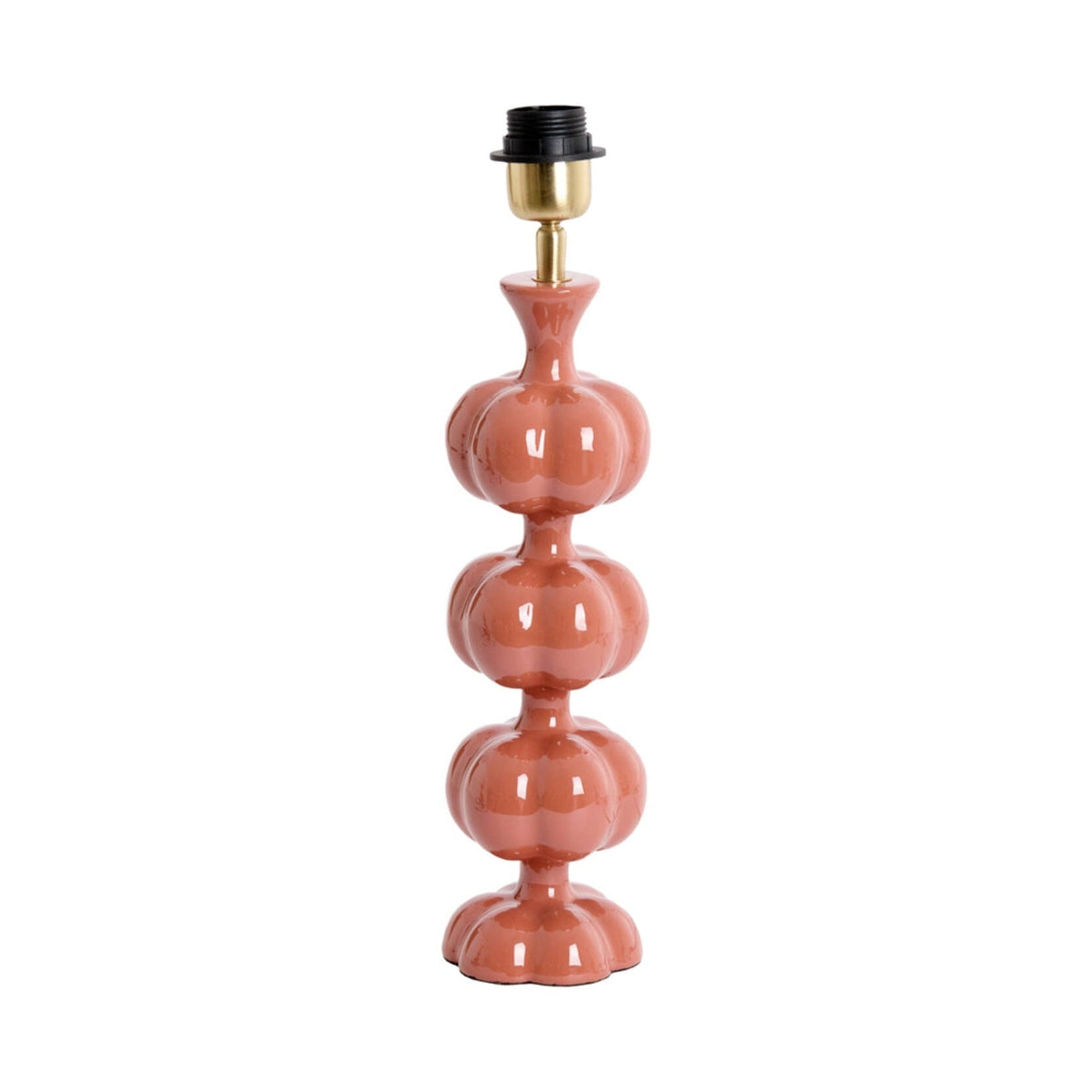 Caldas Gloss Terracotta Metal Table Lamp Base 38cm