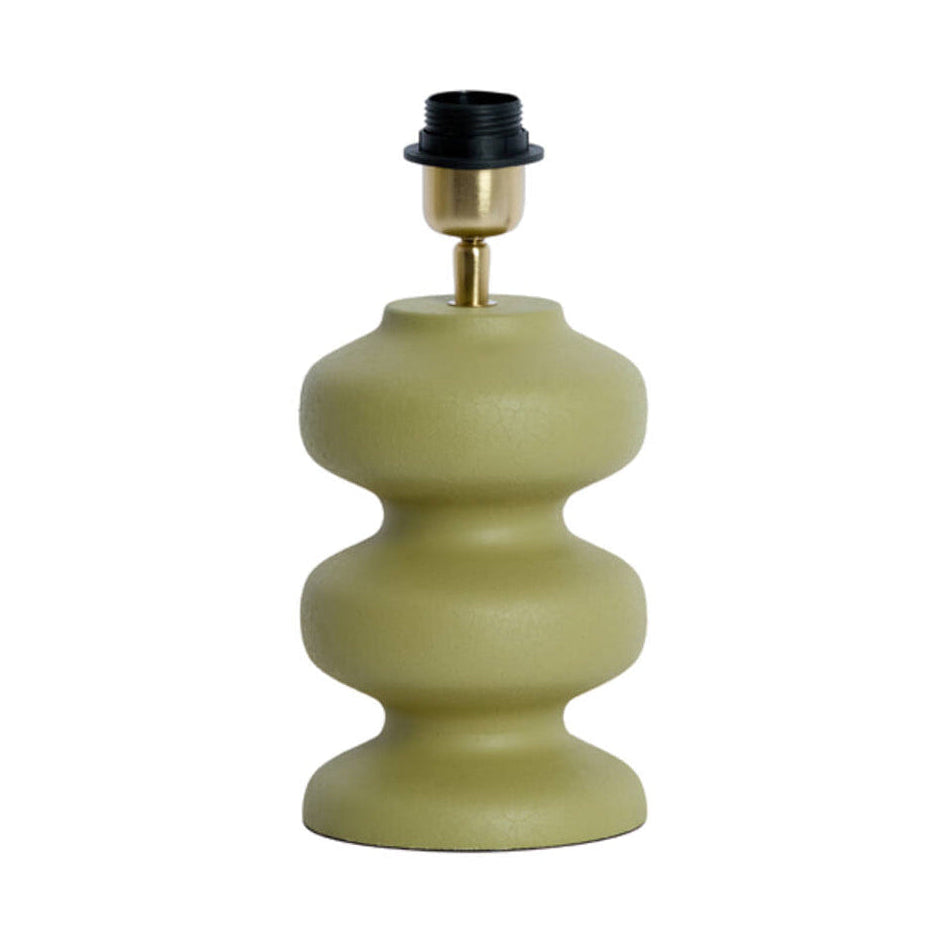 Soroca Matt Olive Green Metal Stacked Table Lamp Base 24cm
