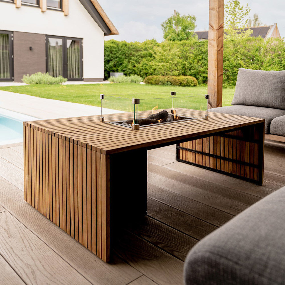 Cosibridge 140 Teak Wood Outdoor Fire Pit Table