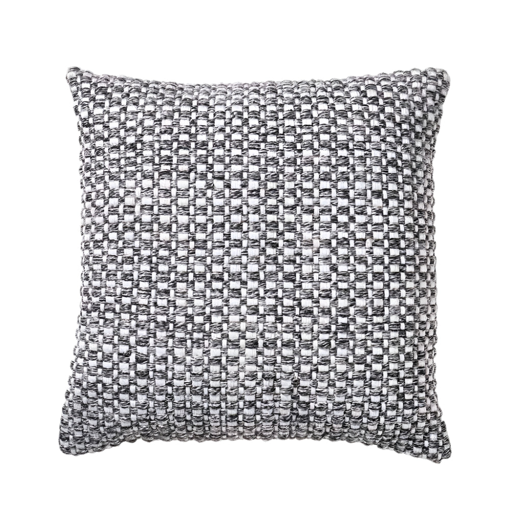 Graphite & White Basket Weave Design Scatter Cushion Indoor/Outdoor