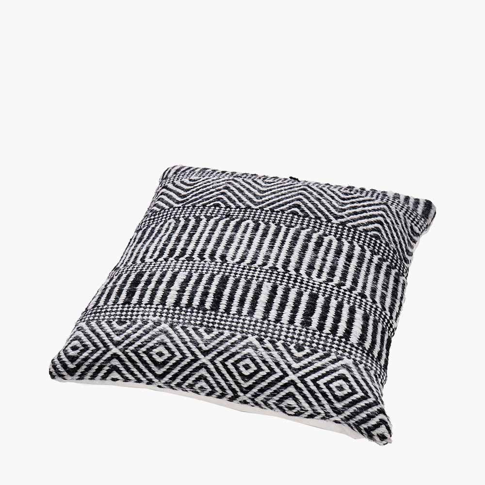Black & White Inca Design Scatter Cushion Indoor/Outdoor