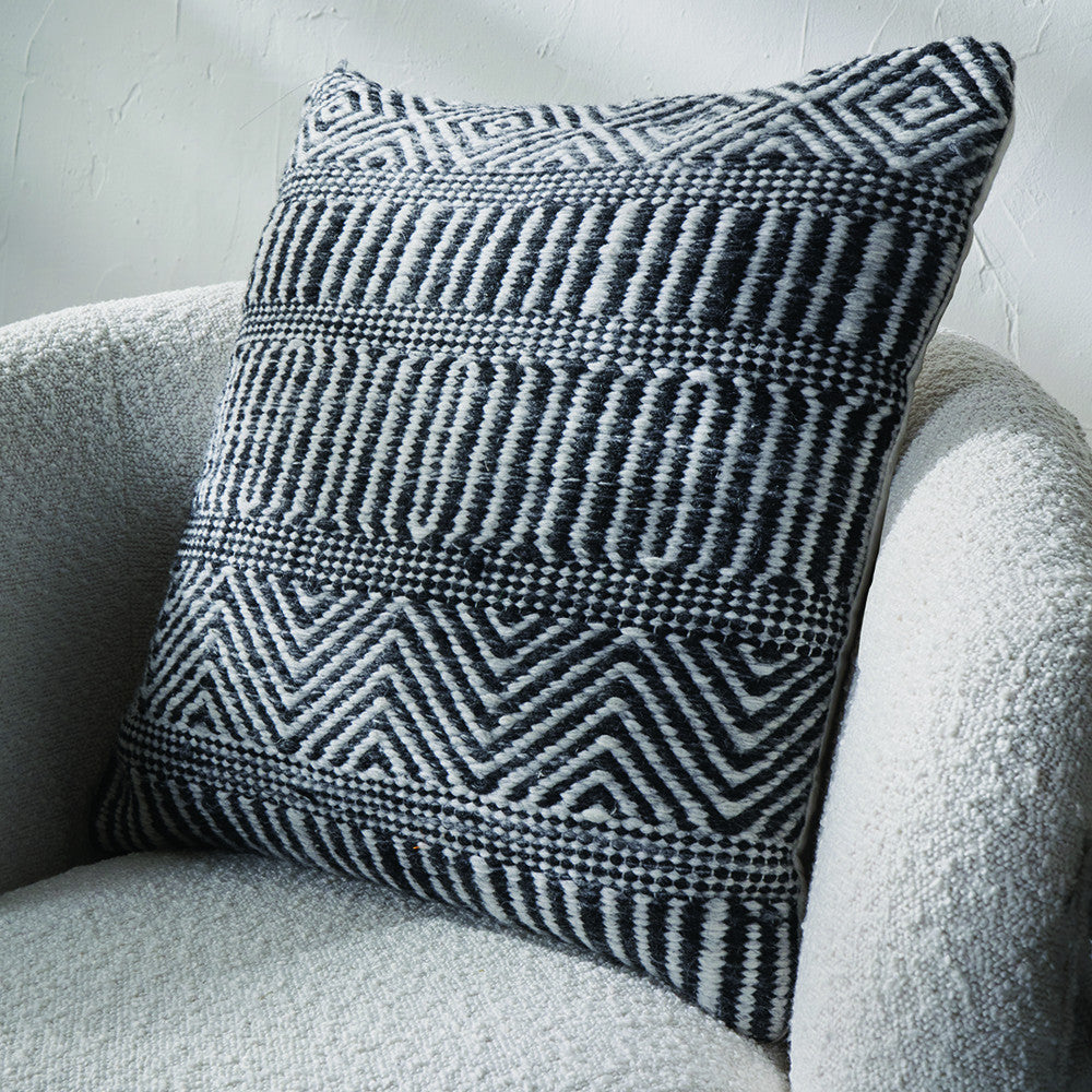 Black & White Inca Design Scatter Cushion Indoor/Outdoor