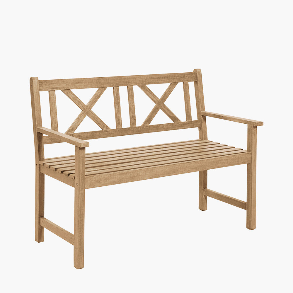 Cambridge Light Teak Outdoor 2 Seater Bench
