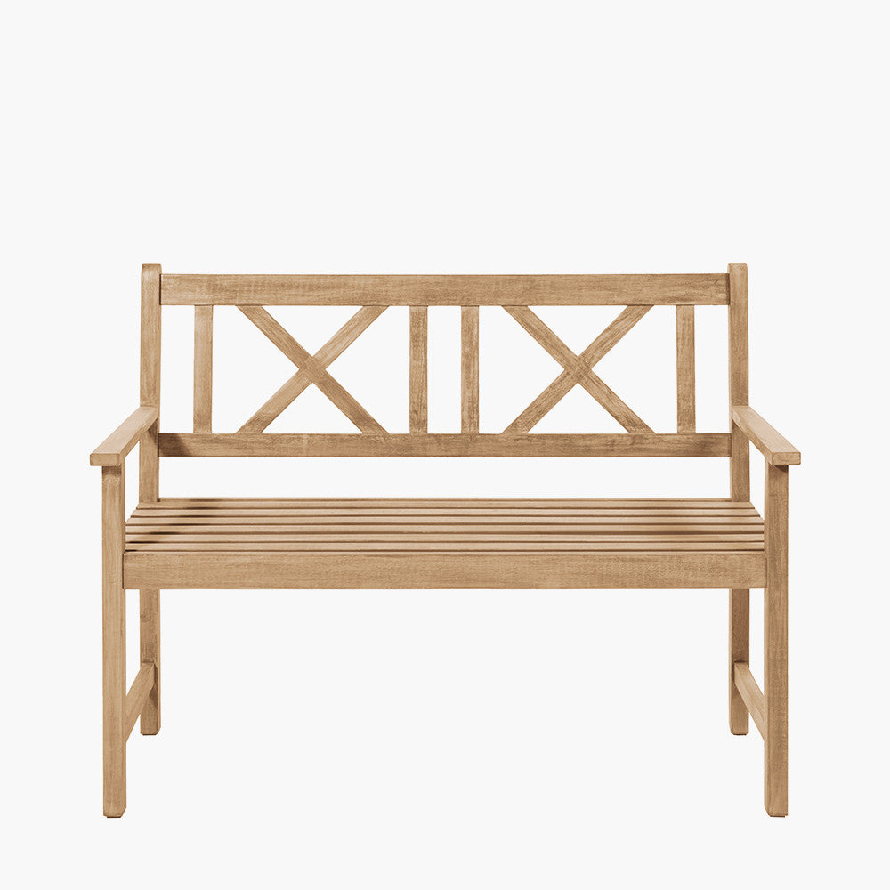 Cambridge Light Teak Outdoor 2 Seater Bench