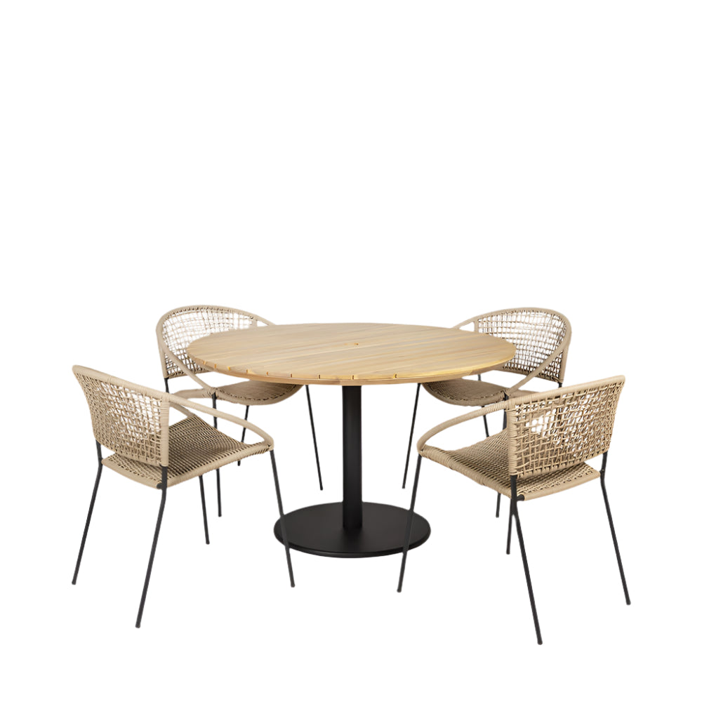 Dakota Natural Wheat Outdoor 4 Seater Dining Set