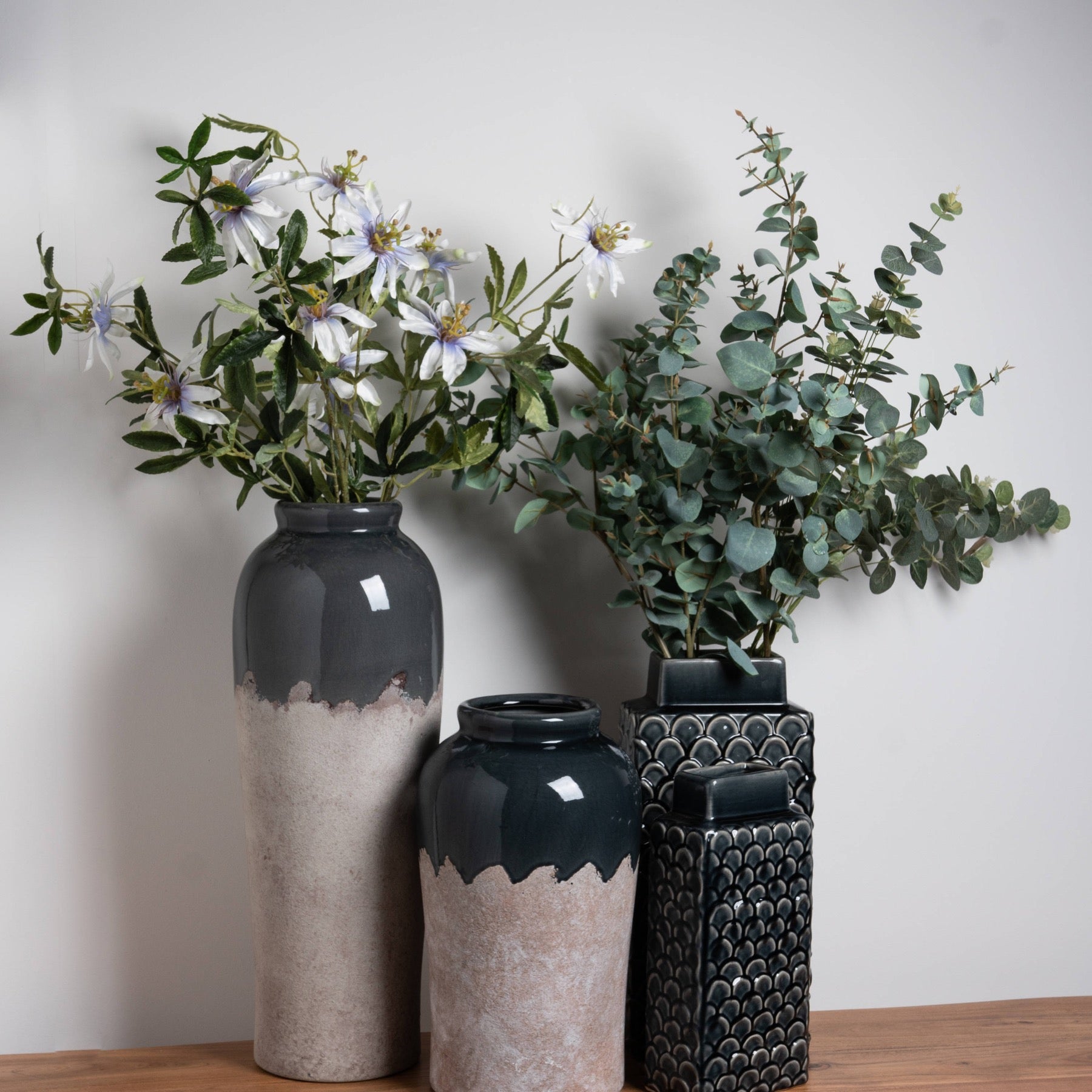 Corbett Stone & Grey Glaze Vase | Medium