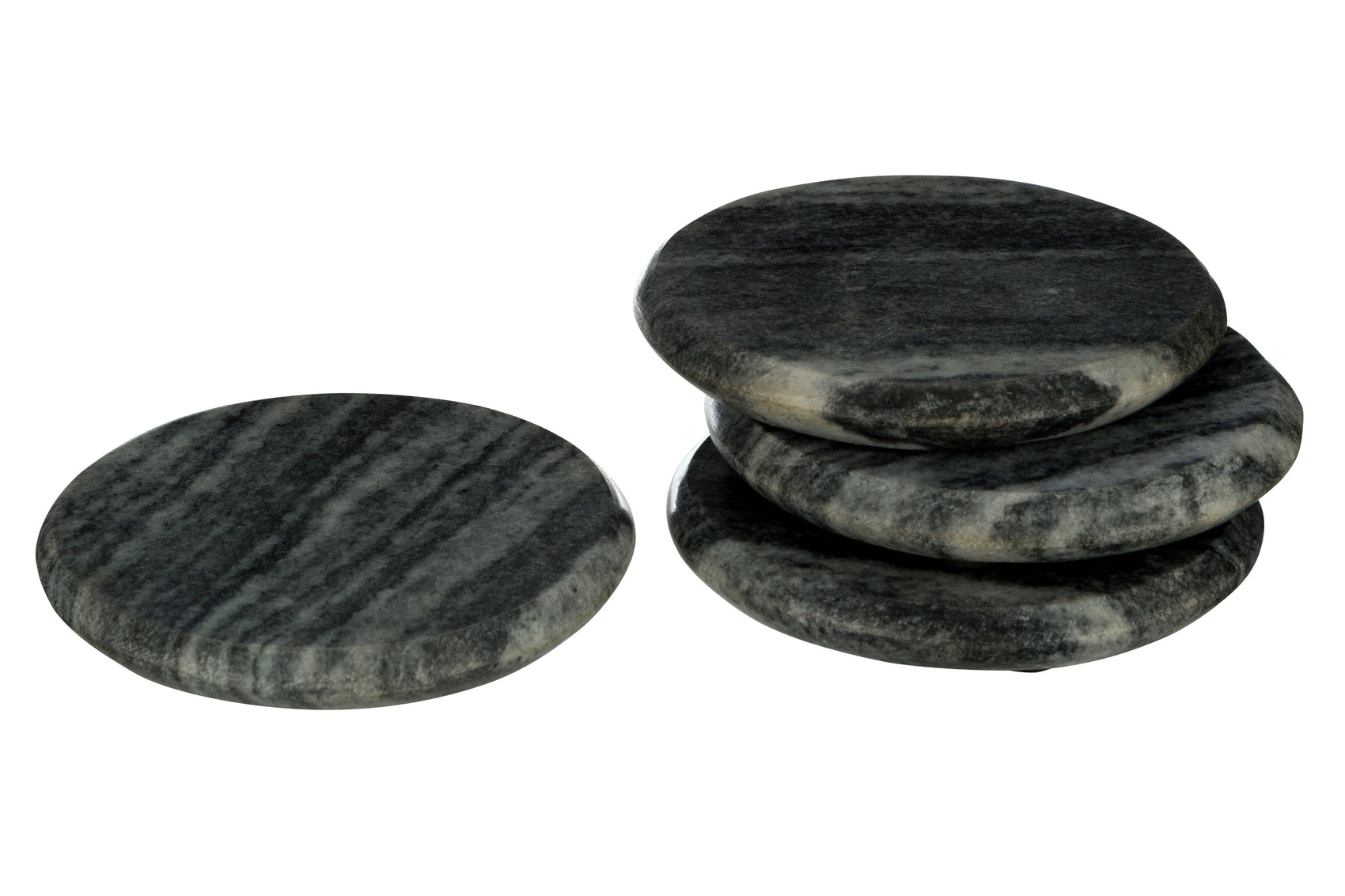 Set of 4 Karter Grey Marble Round Coasters